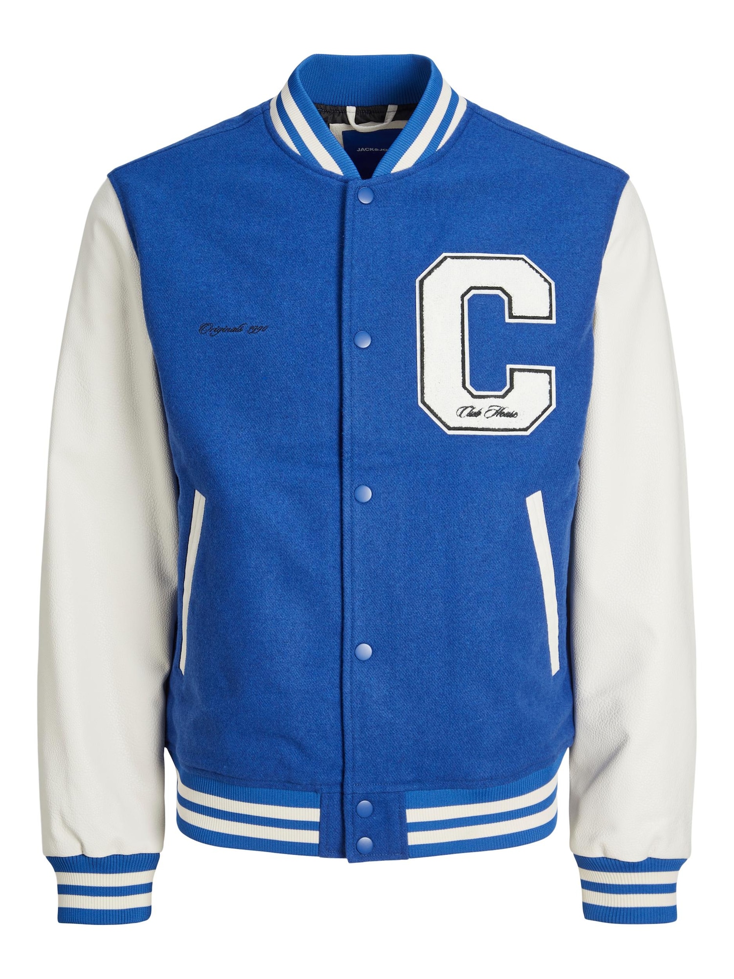 JACK & JONES Prehodna jakna  modra / črna / bela