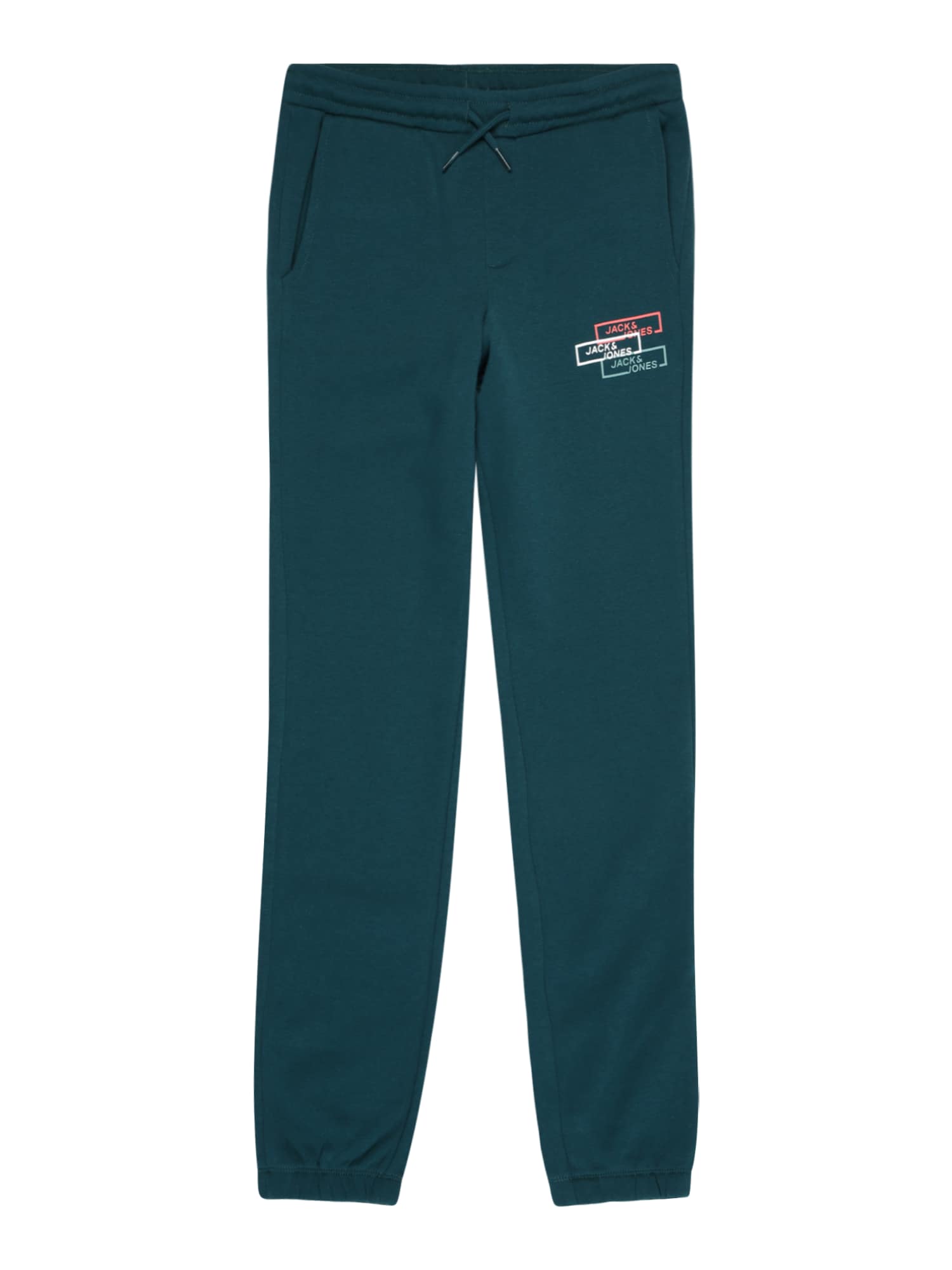 Jack & Jones Junior Hlače 'GORDON'  temno zelena / oranžna / off-bela