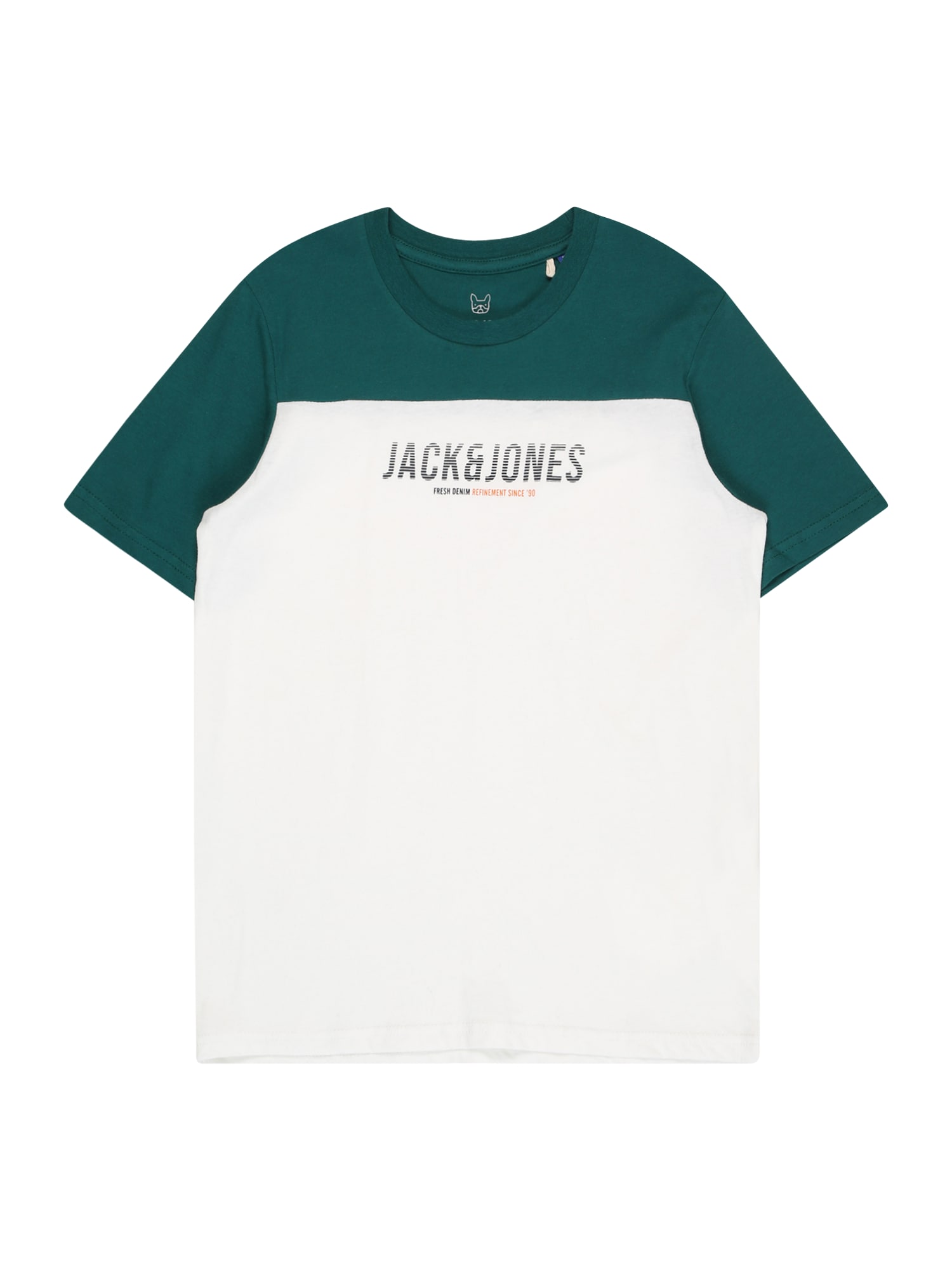 Jack & Jones Junior Majica 'Dan'  temno zelena / črna / bela