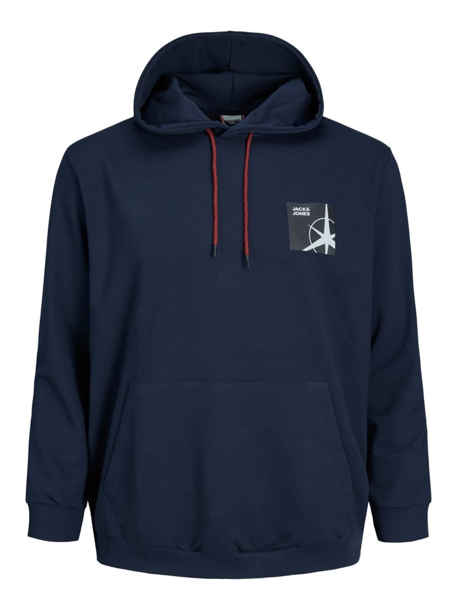 Jack & Jones Plus Majica 'Filo'  mornarska / temno rjava / siva / rdeča