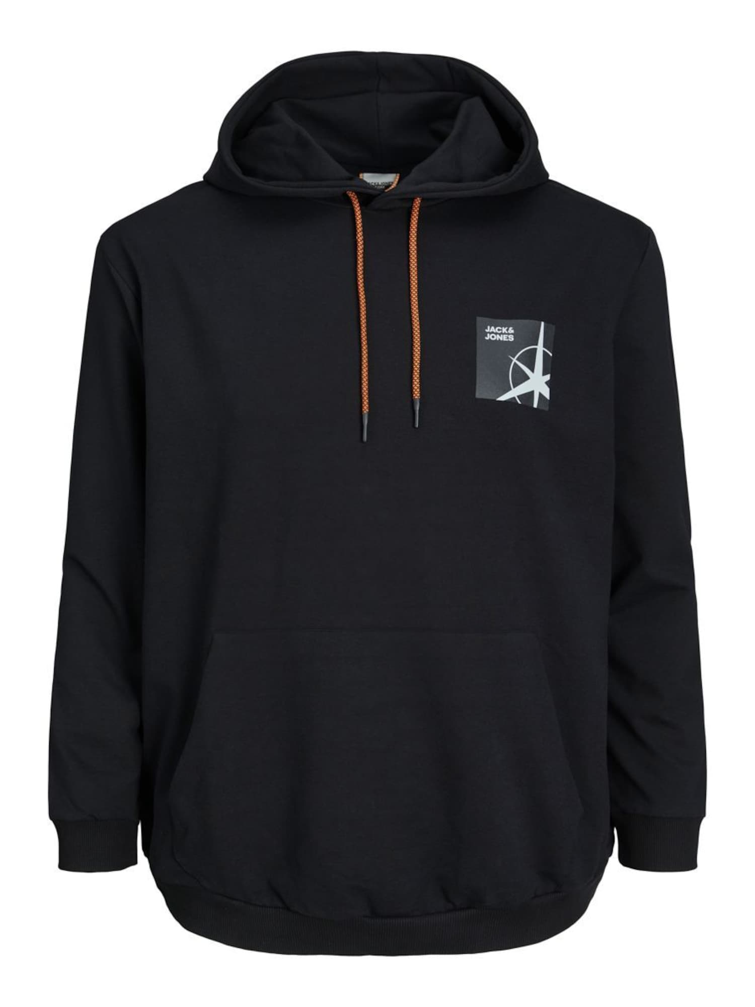 Jack & Jones Plus Majica 'Filo'  siva / temno siva / oranžna / črna