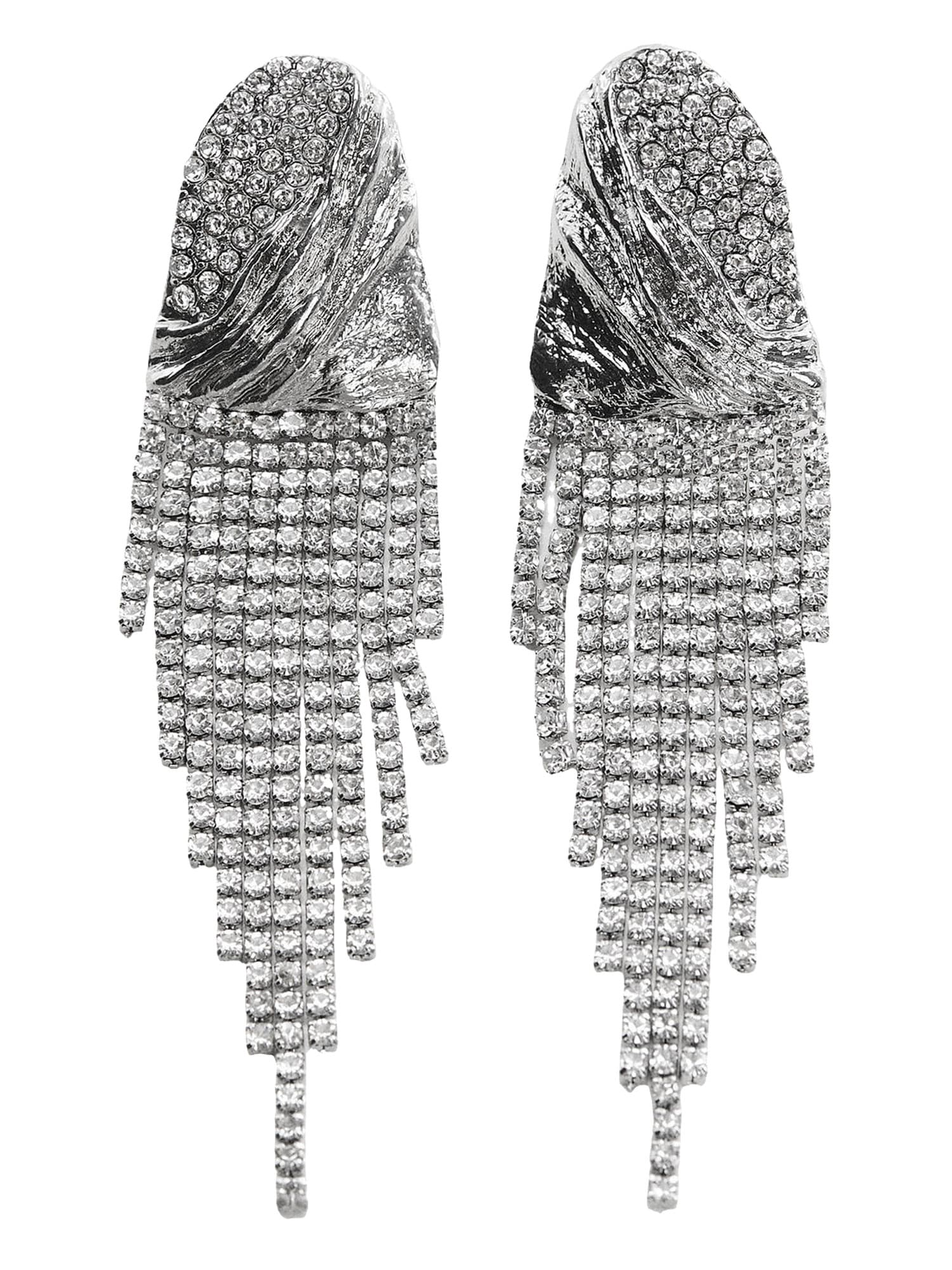 MANGO Uhani 'NATALIA'  srebrna / transparentna
