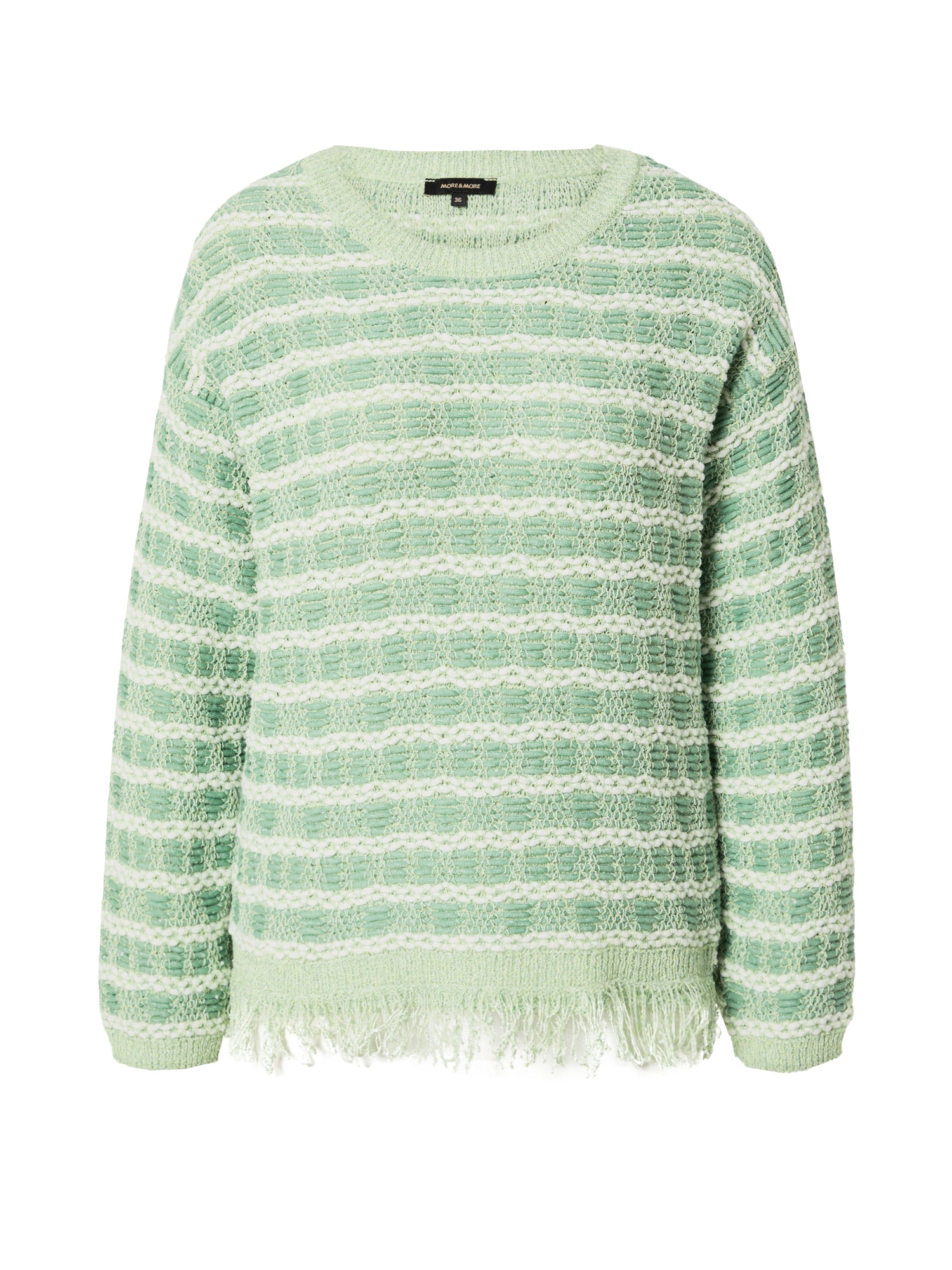 MORE & MORE Pulover 'Jacquard'  kremna / pastelno zelena