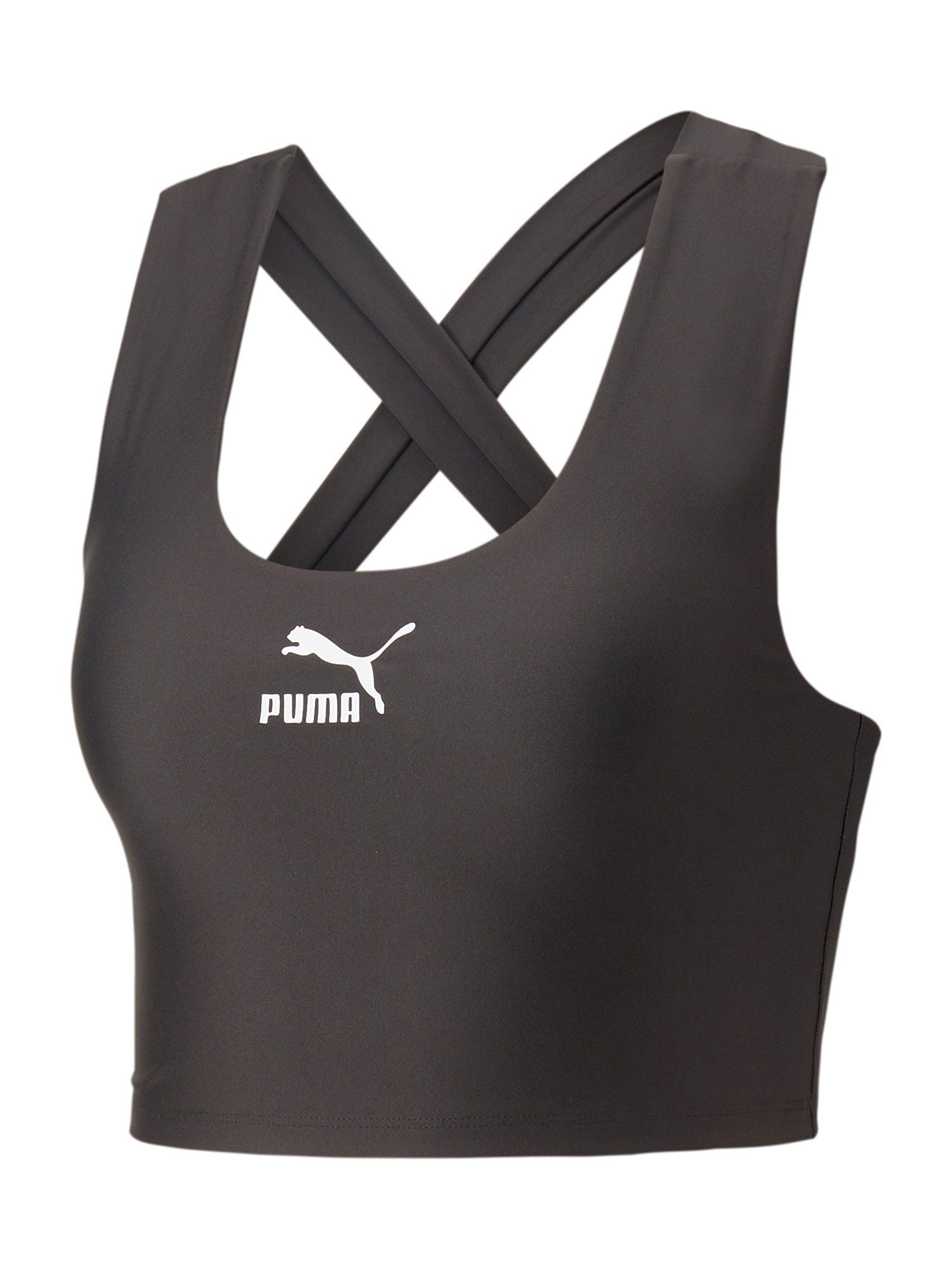 PUMA Športni top  črna / bela
