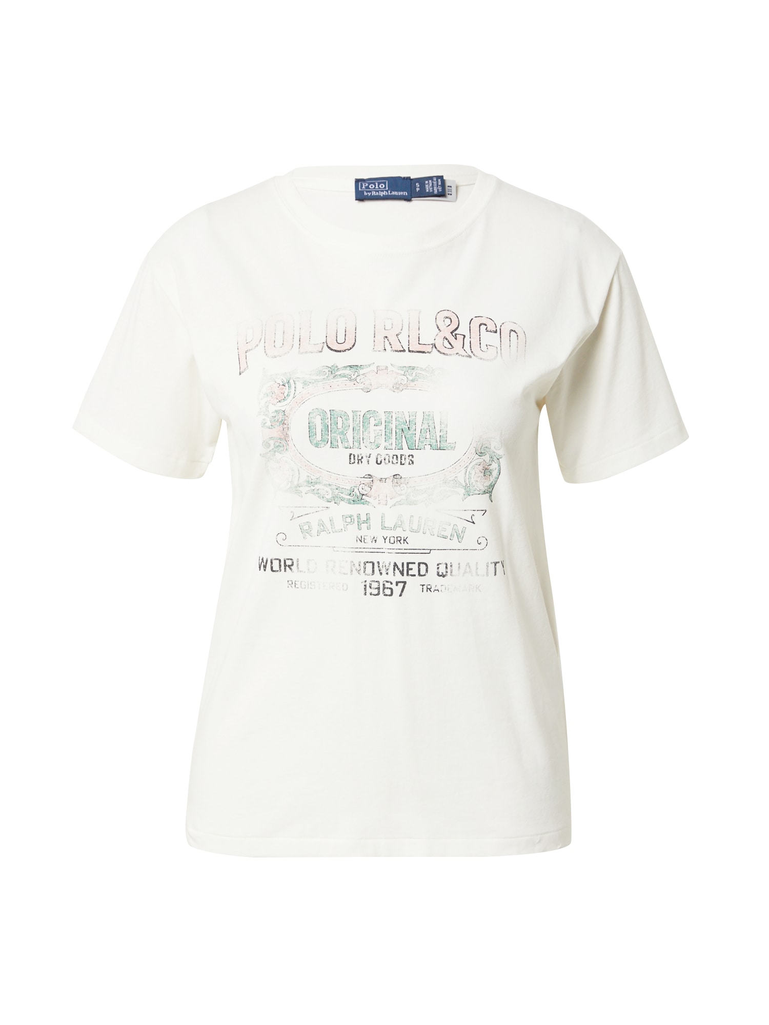 Polo Ralph Lauren Majica  pastelno zelena / roza / črna / off-bela