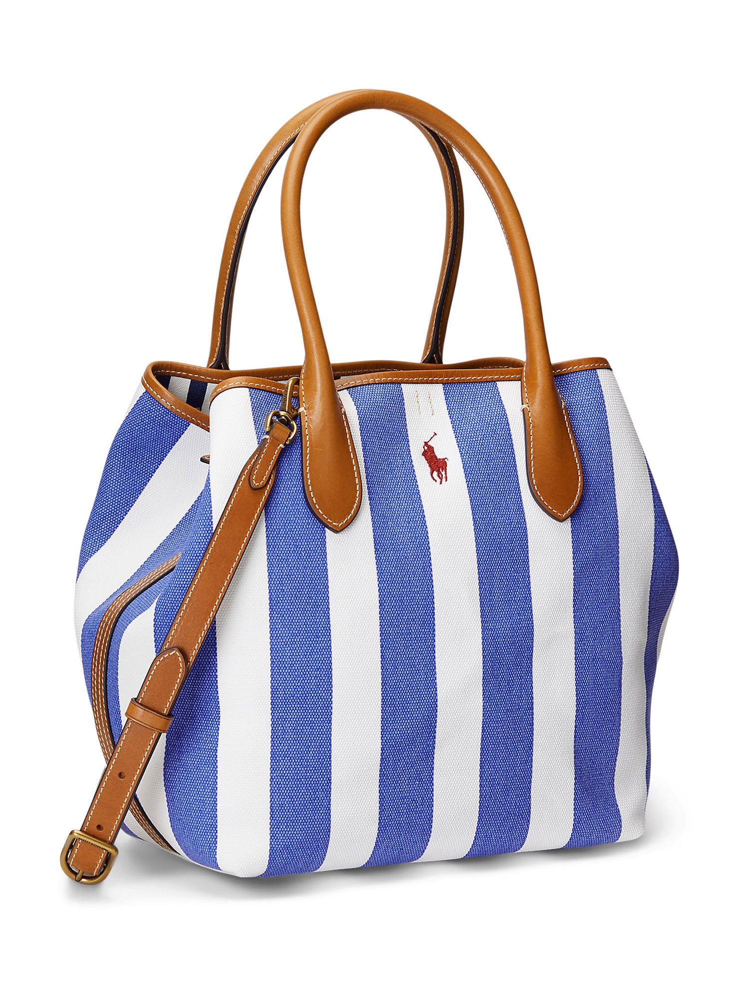 Polo Ralph Lauren Nakupovalna torba  dimno modra / svetlo rjava / karminsko rdeča / bela