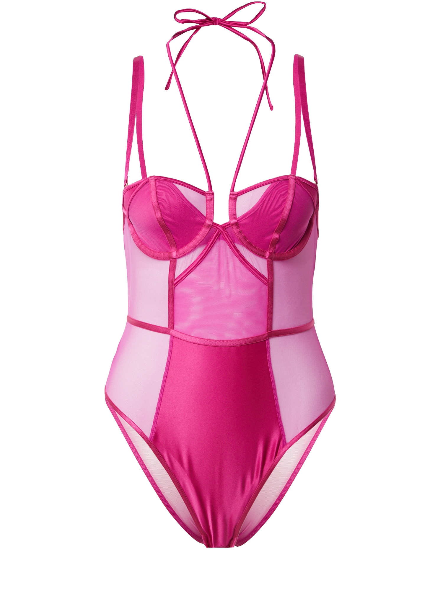 River Island Bodi 'SATIN AND MESH BODY'  roza