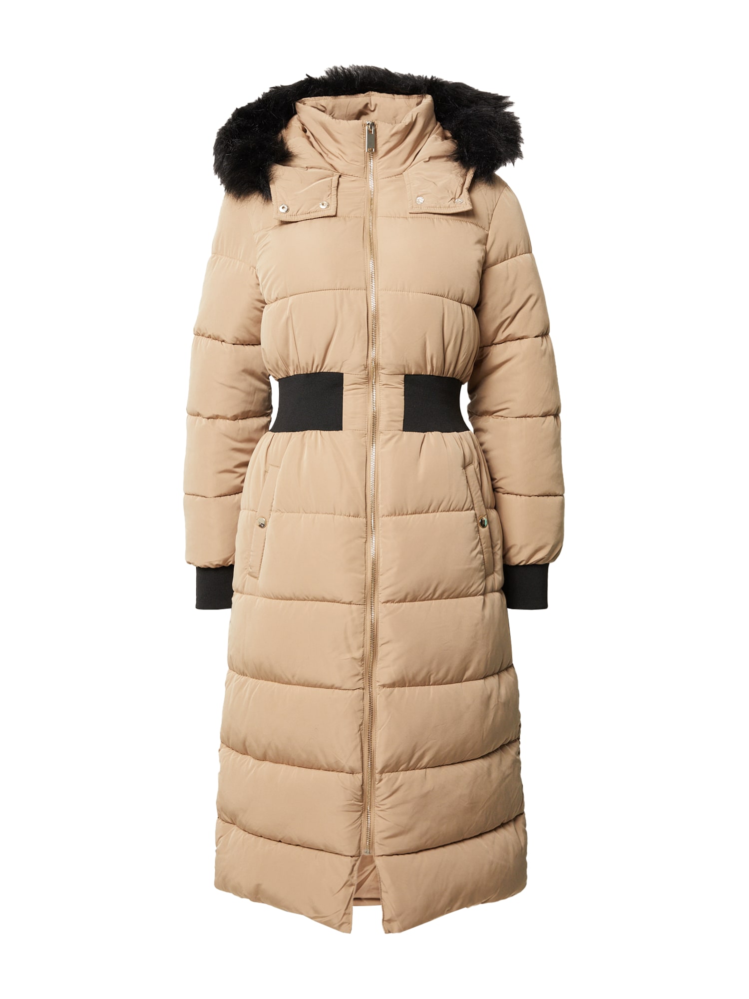 River Island Zimski plašč  temno bež / črna