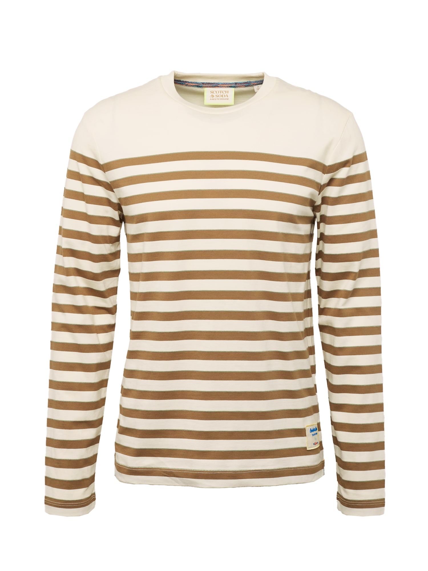 SCOTCH & SODA Majica 'Breton'  bež / rjava / zelena