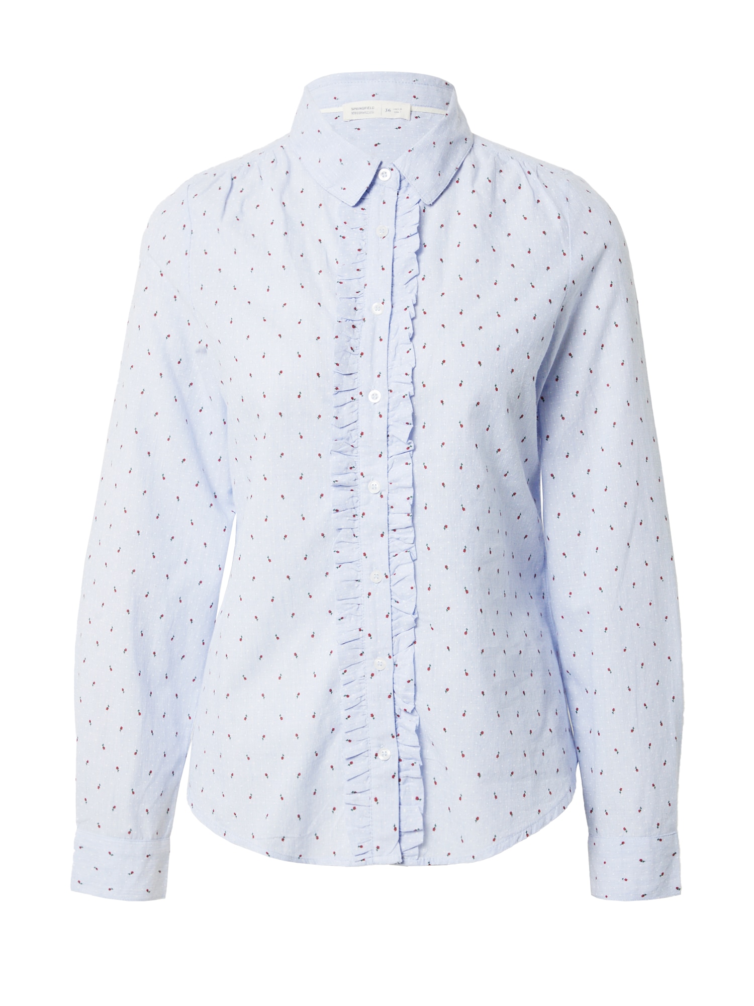 Springfield Bluza  pastelno modra / zelena / rdeča / bela