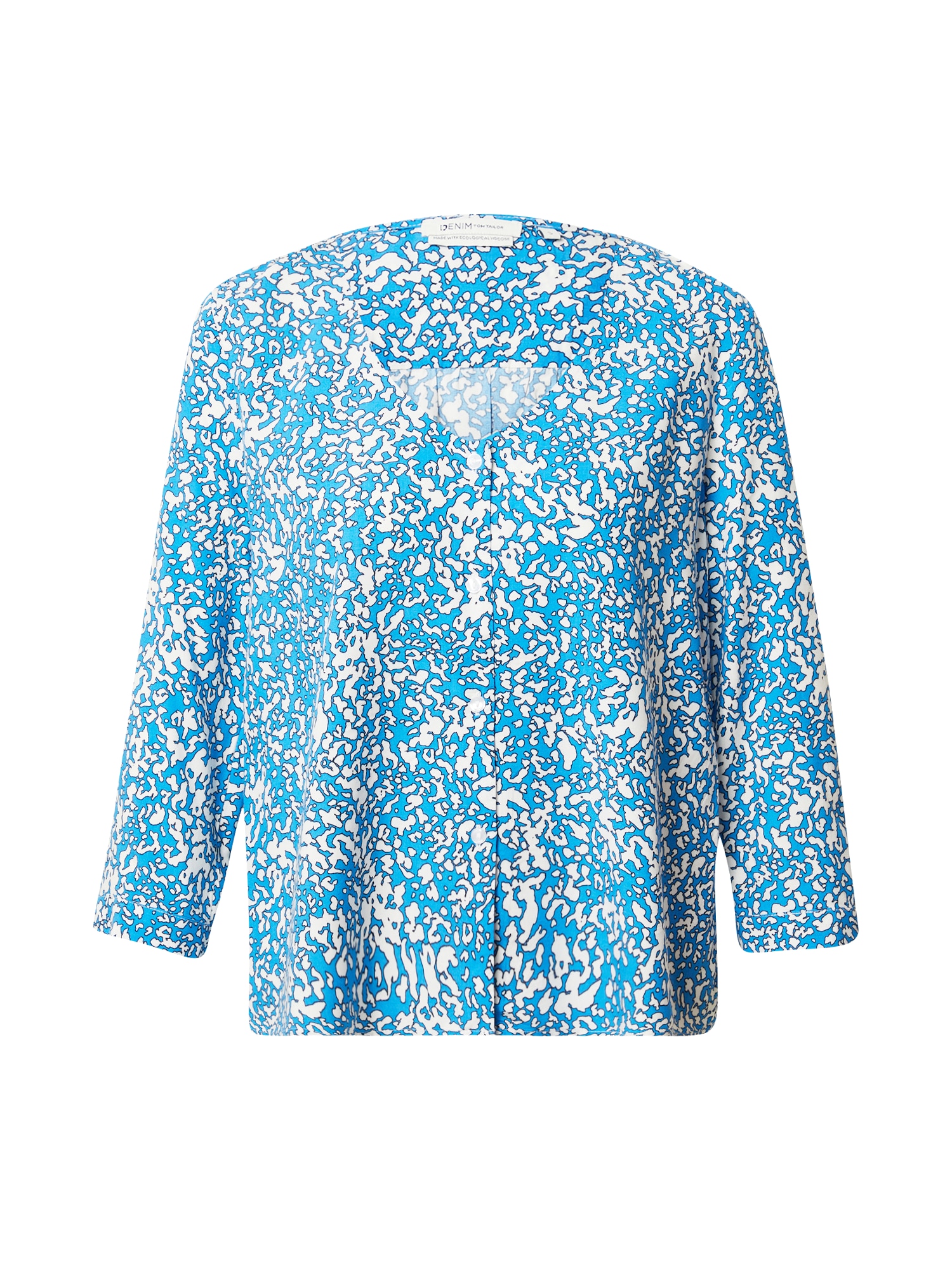 TOM TAILOR DENIM Bluza  azur / črna / bela