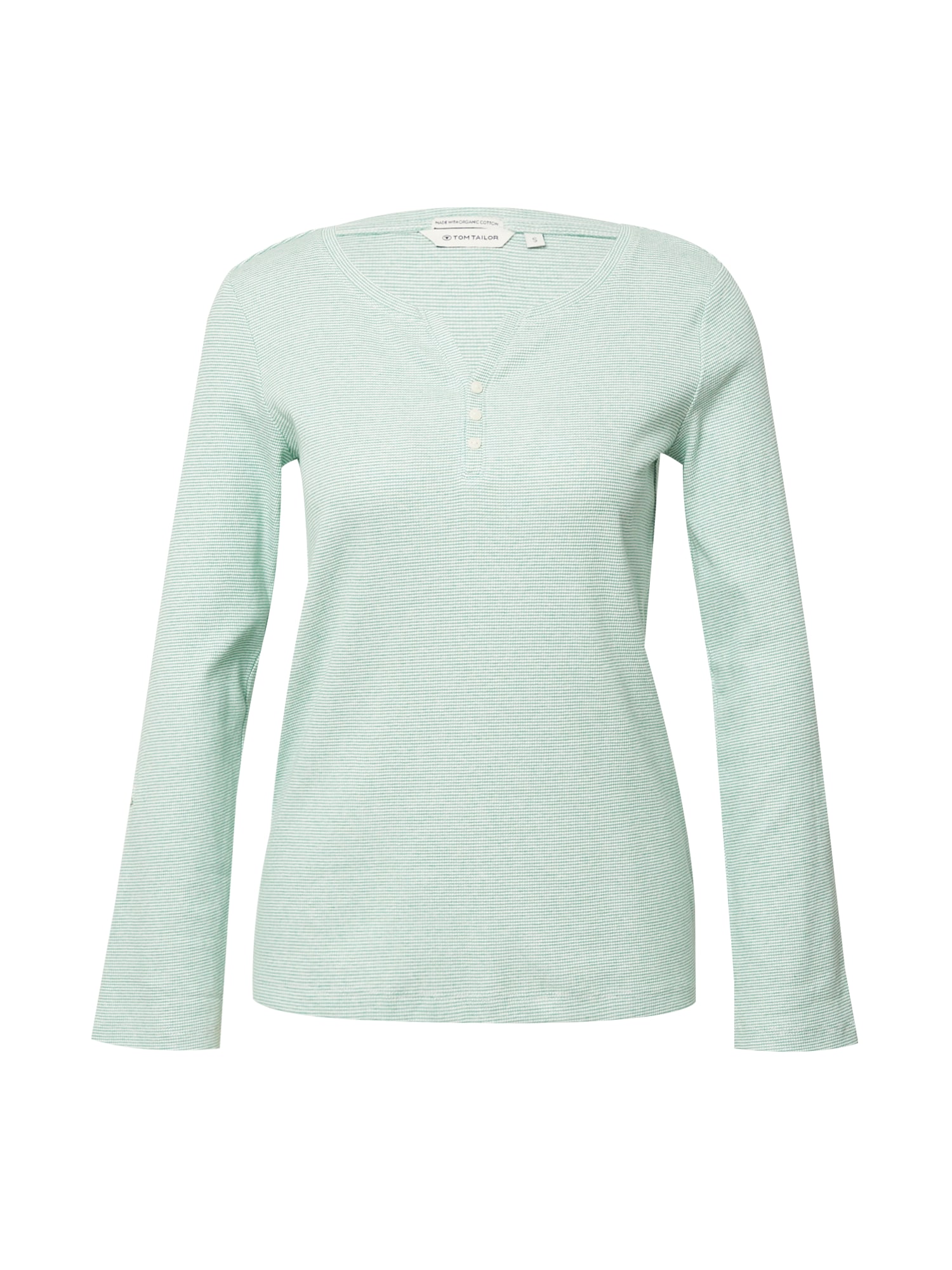 TOM TAILOR Majica  pastelno zelena / off-bela