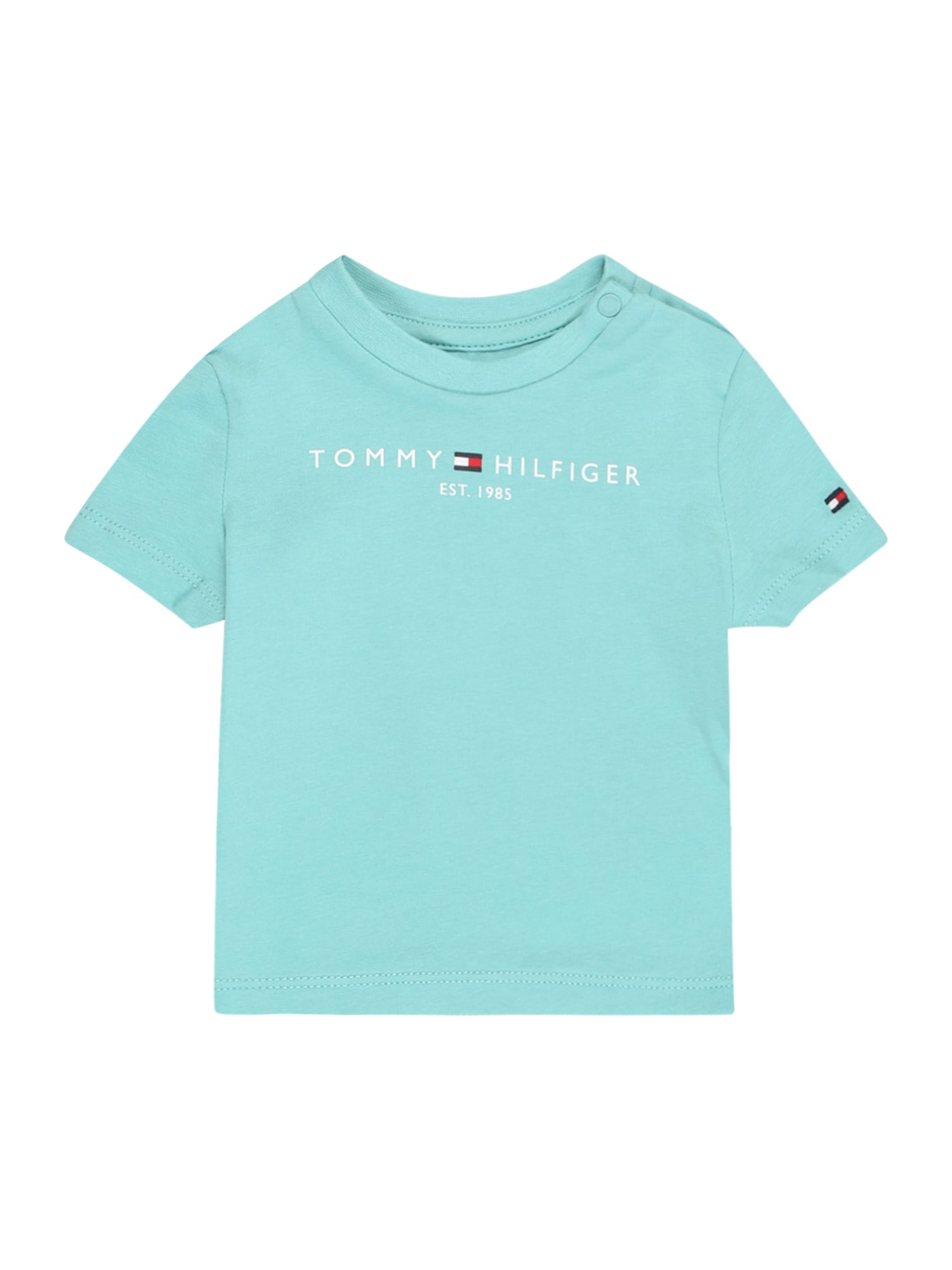 TOMMY HILFIGER Majica  turkizna / ognjeno rdeča / črna / bela