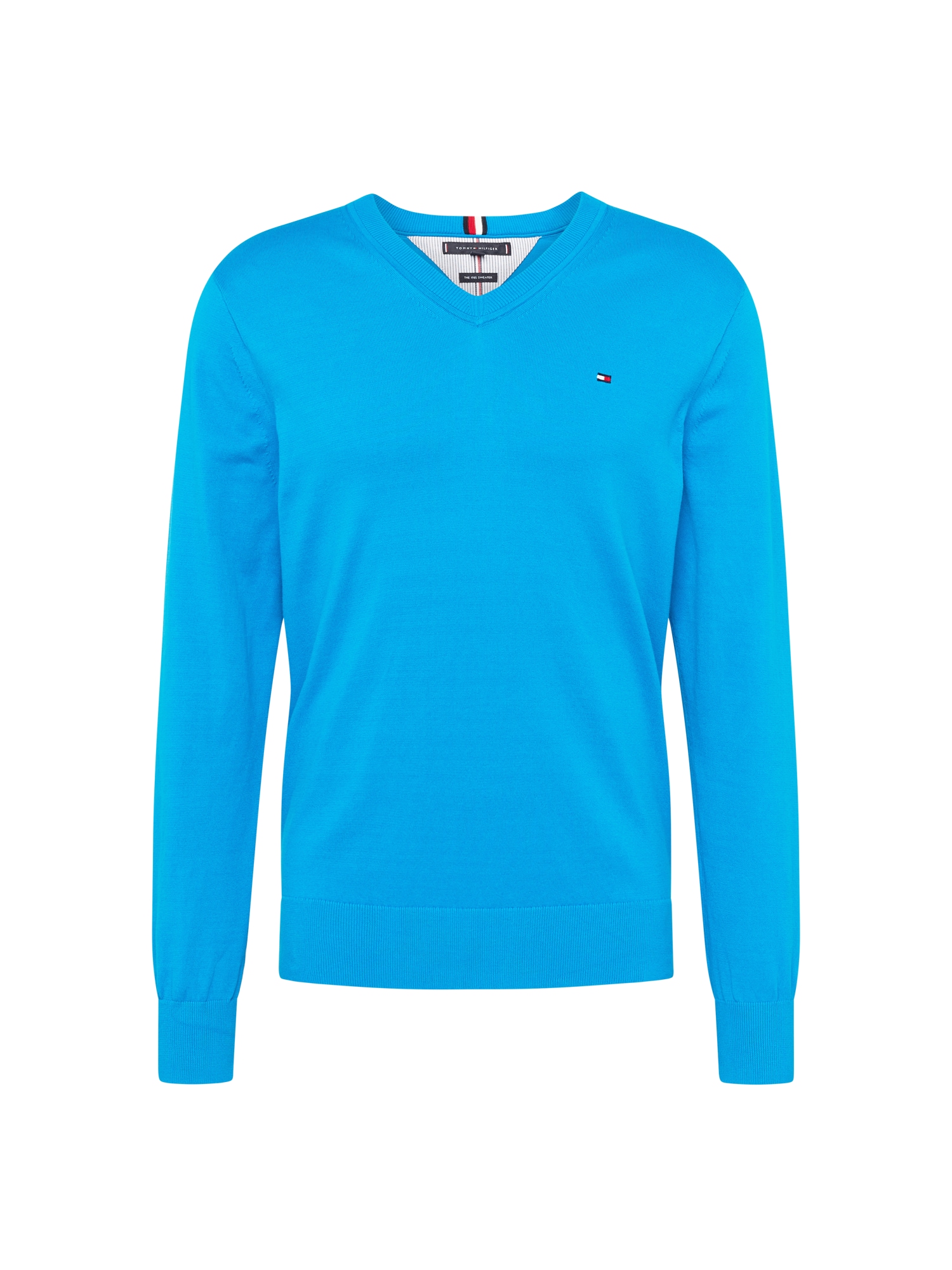 TOMMY HILFIGER Pulover  mornarska / svetlo modra / rdeča