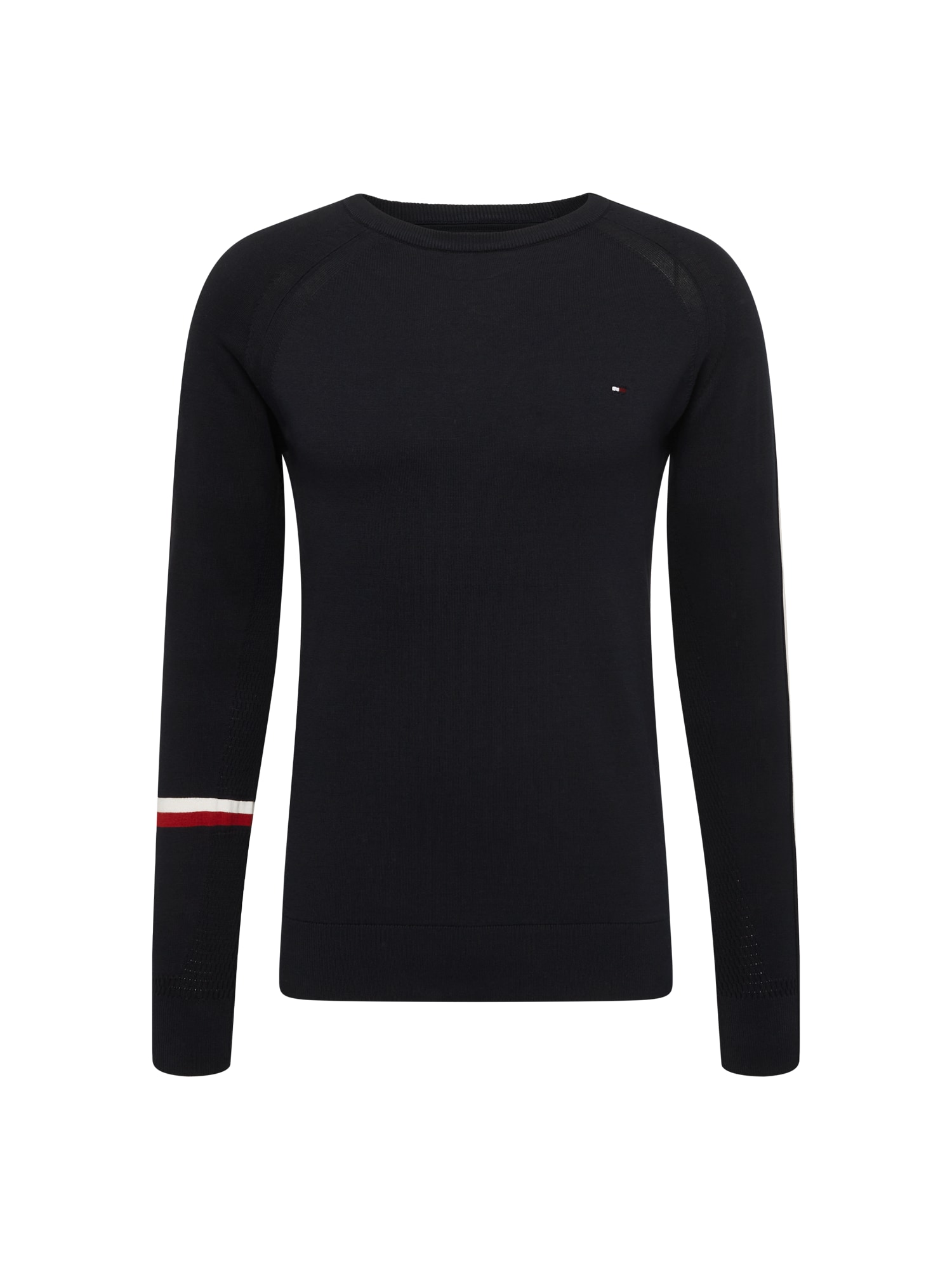 TOMMY HILFIGER Pulover  nočno modra / krvavo rdeča / bela