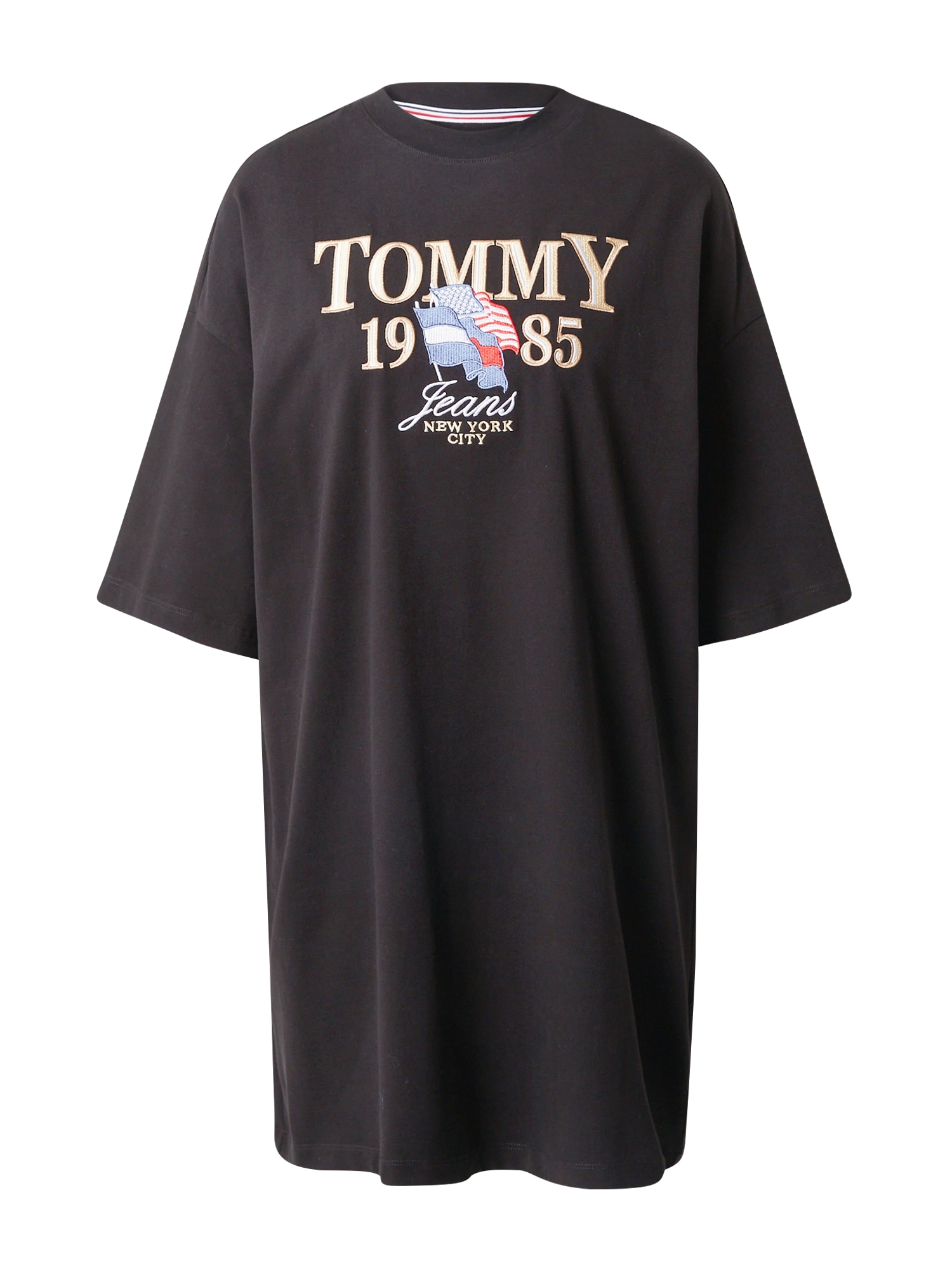 Tommy Jeans Obleka  modra / zlata / rdeča / črna