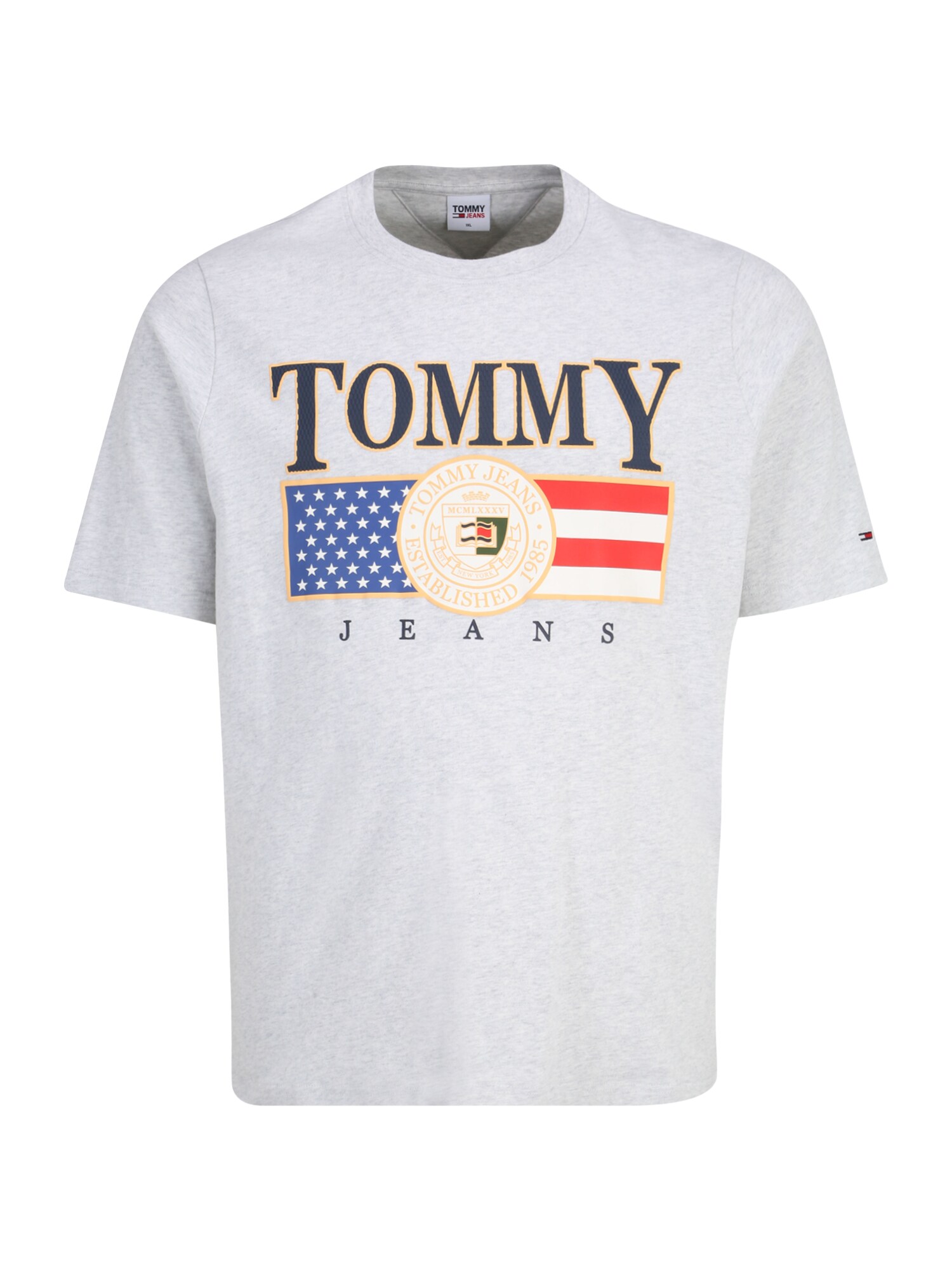 Tommy Jeans Plus Majica  modra / pegasto siva / živo rdeča / bela