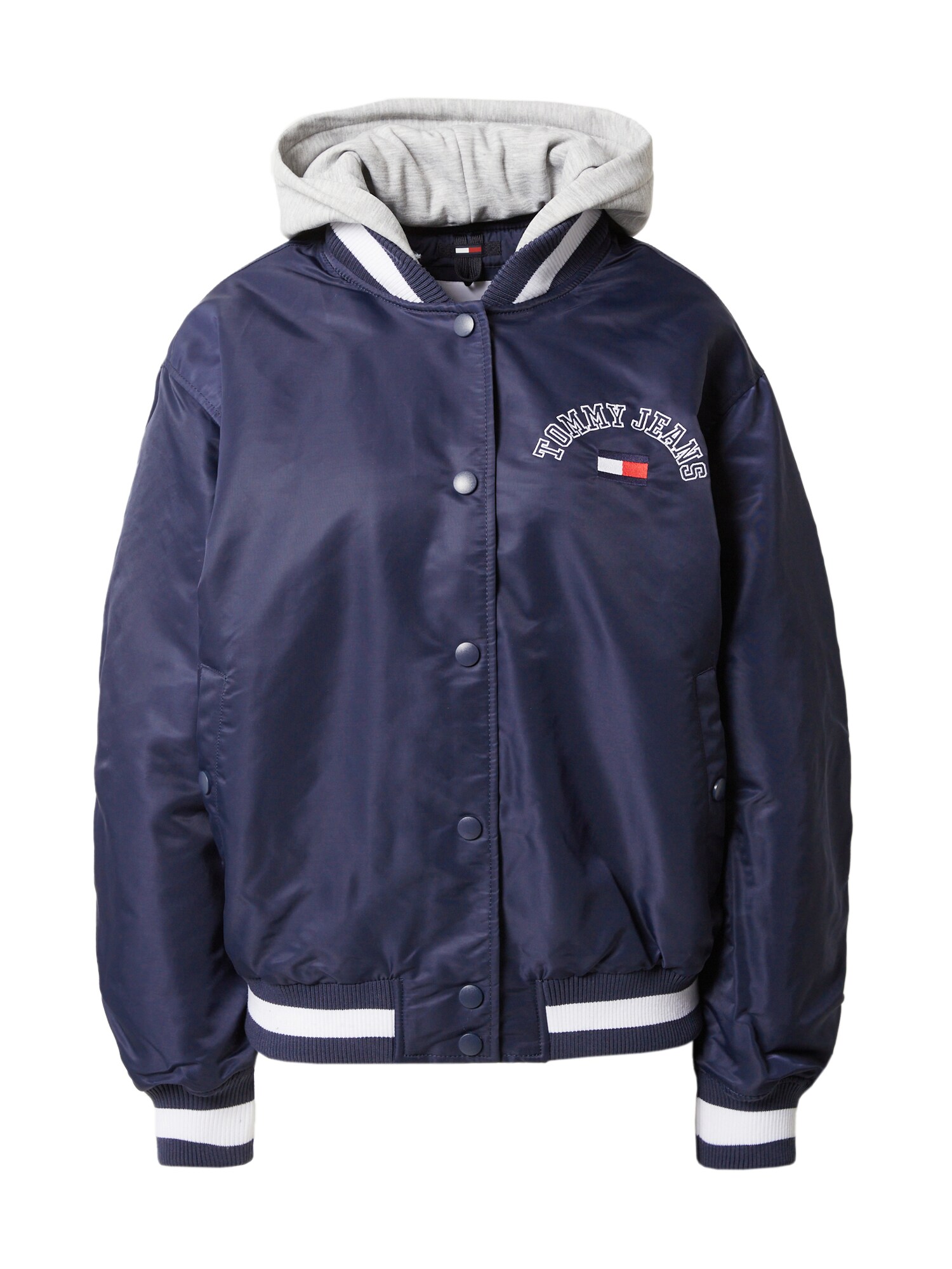 Tommy Jeans Prehodna jakna  mornarska / siva