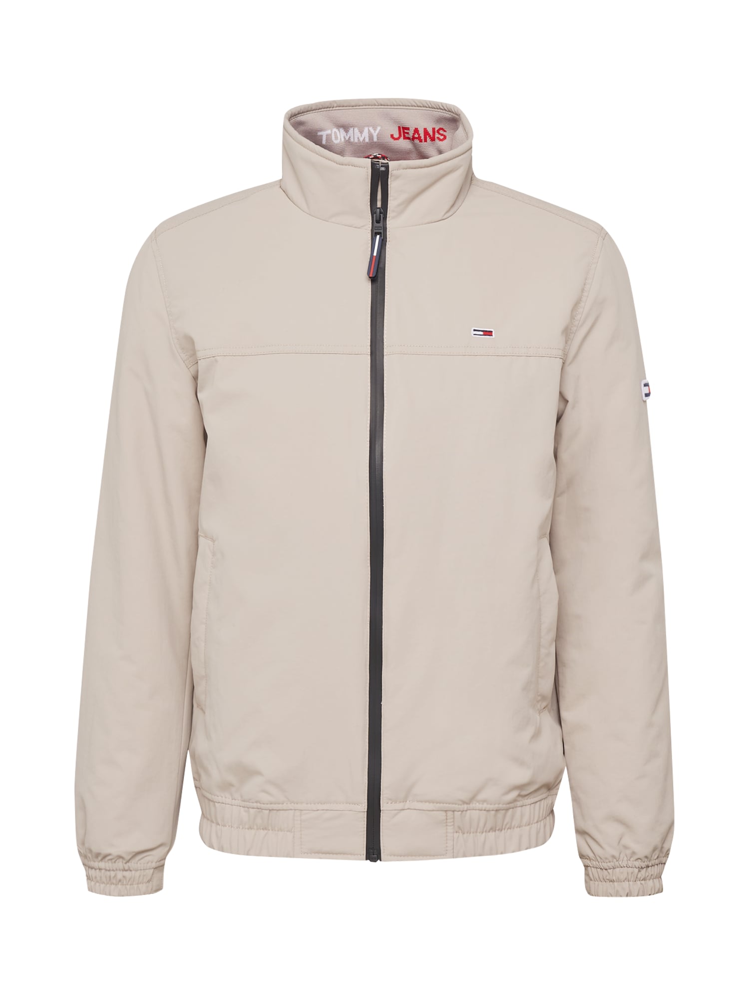 Tommy Jeans Prehodna jakna  svetlo bež / mornarska / rdeča / bela