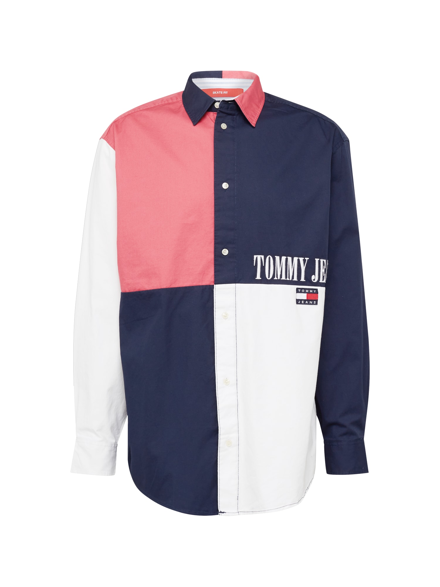 Tommy Jeans Srajca  mornarska / rosé / bela