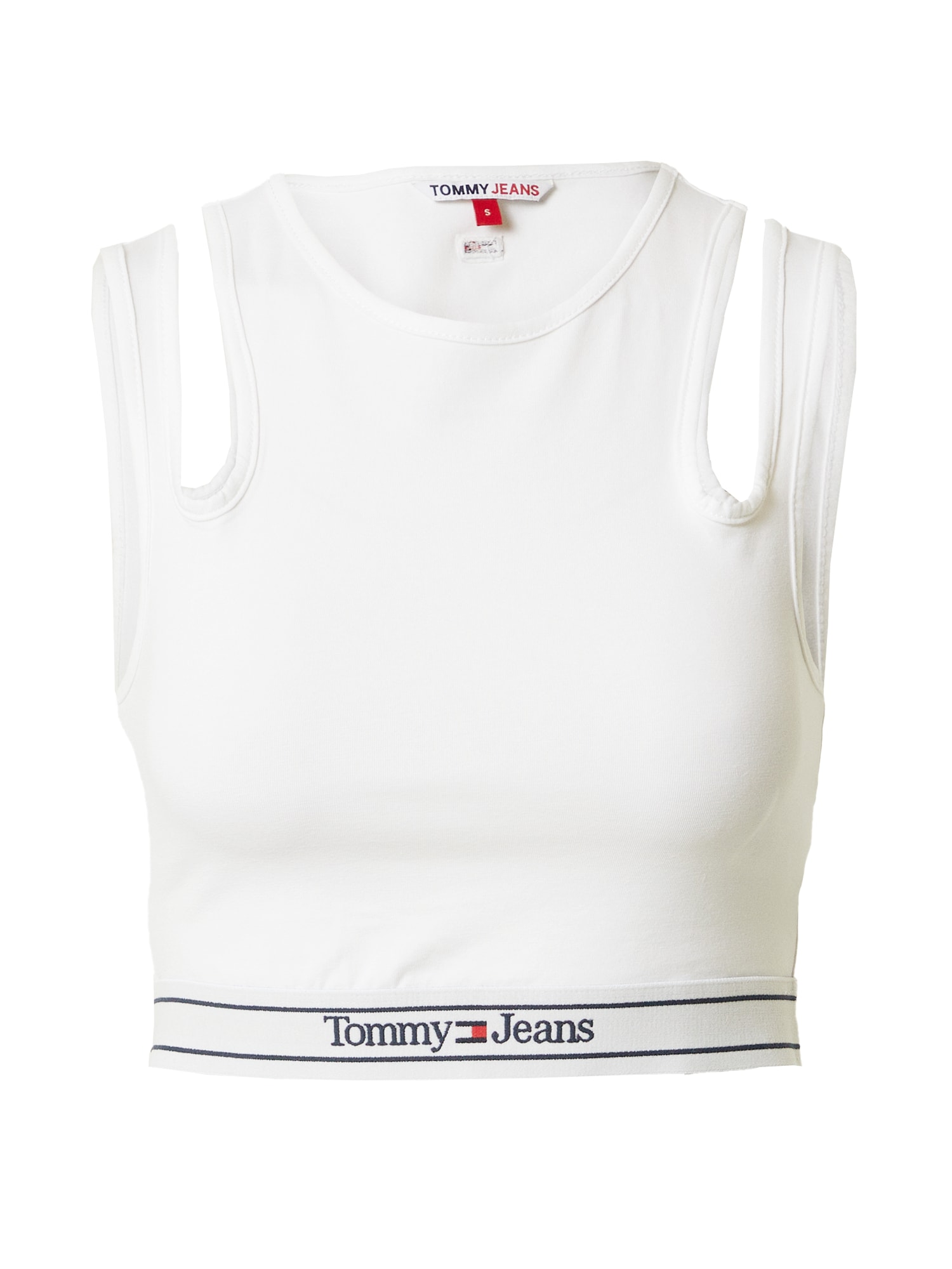Tommy Jeans Top  mornarska / ognjeno rdeča / bela