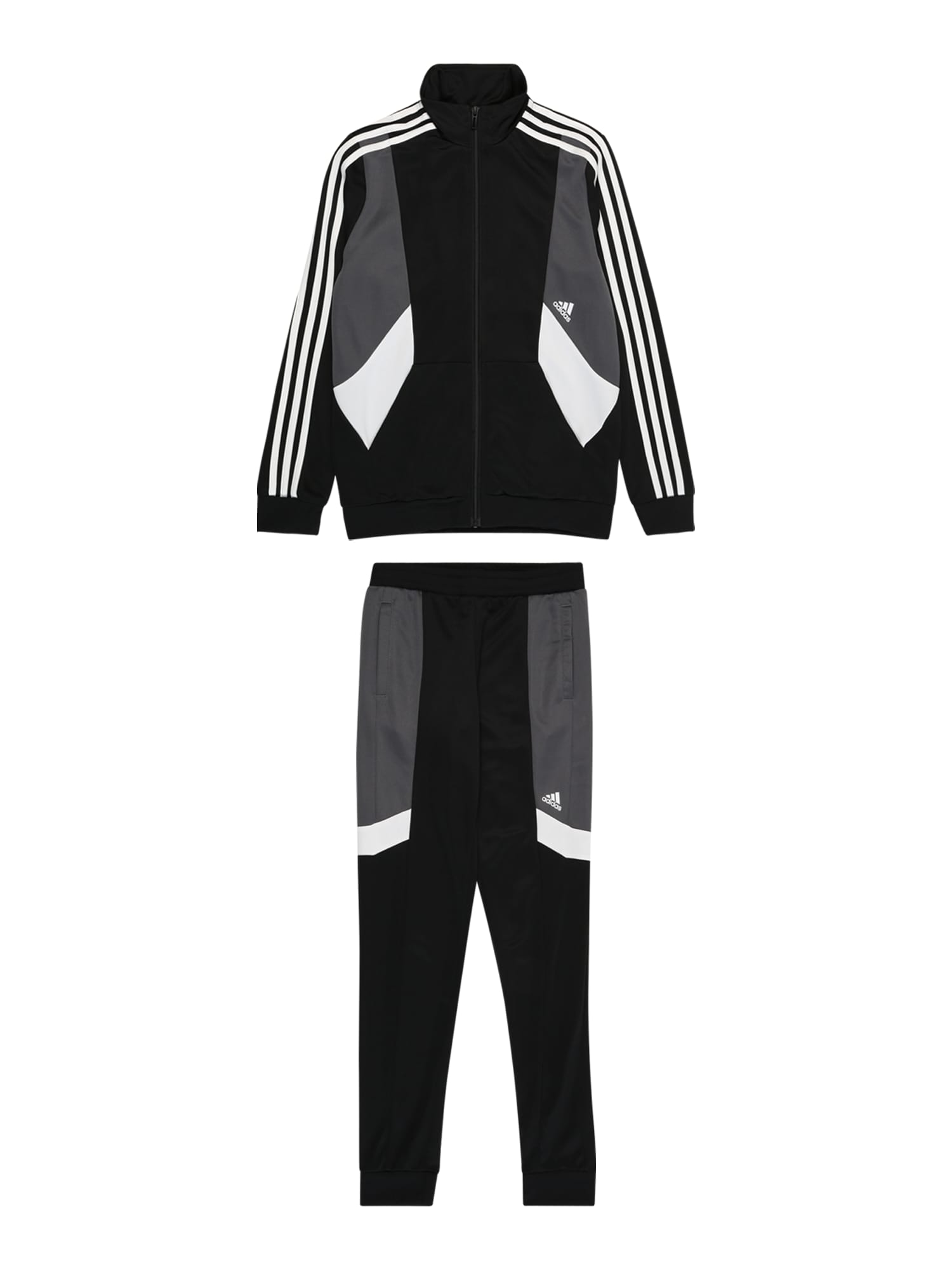 ADIDAS PERFORMANCE Športna trenirka  siva / črna / bela