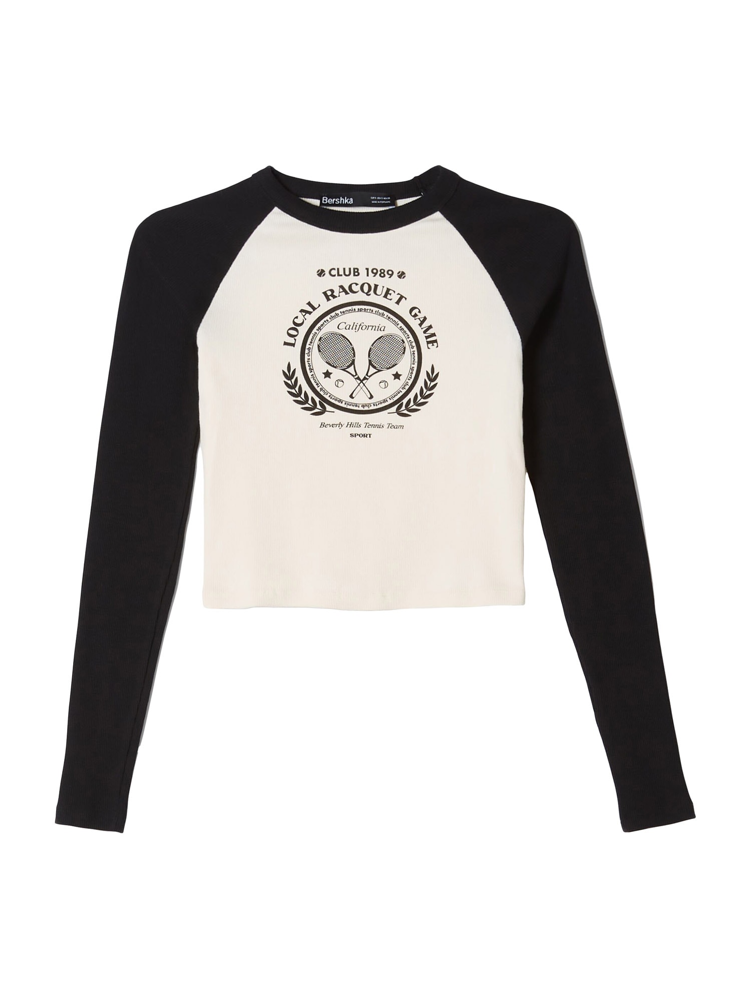 Bershka Majica 'T-shirts & Tops'  črna / bela