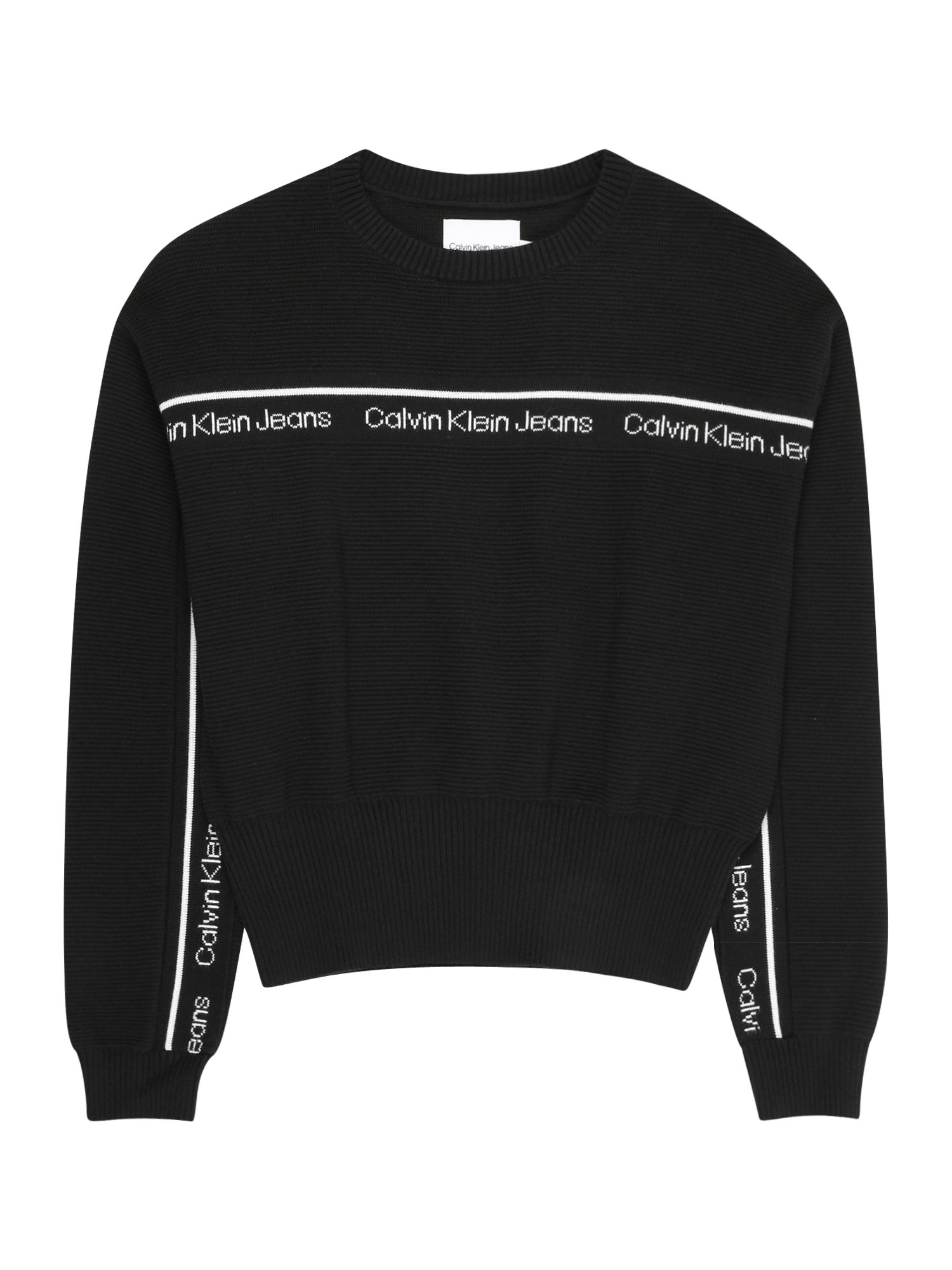Calvin Klein Jeans Pulover  črna / off-bela