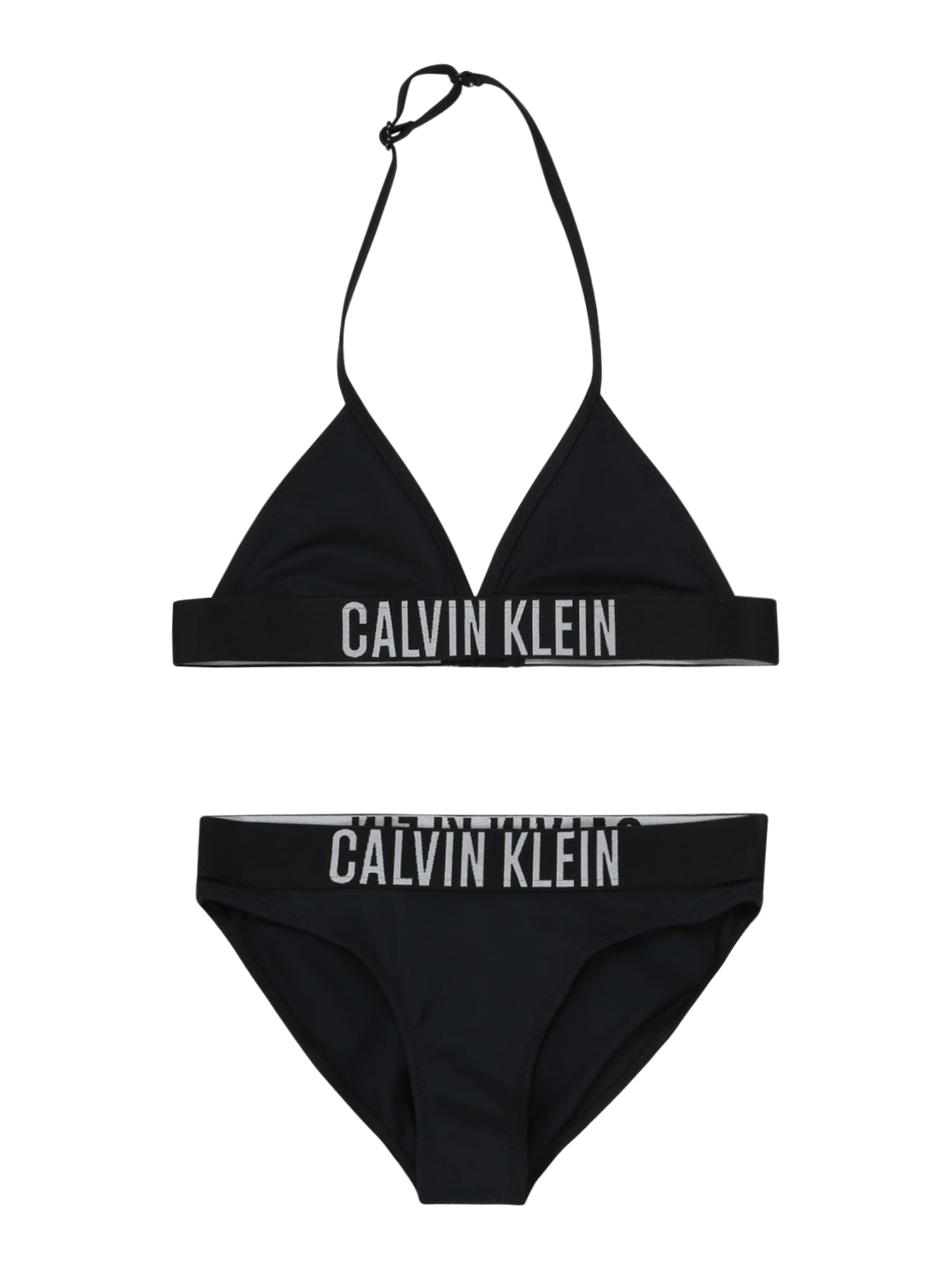 Calvin Klein Swimwear Enodelne kopalke  svetlo siva / črna