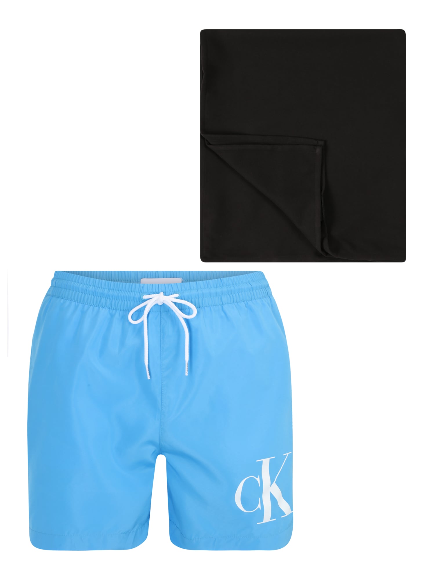 Calvin Klein Swimwear Kratke kopalne hlače  azur / črna / bela
