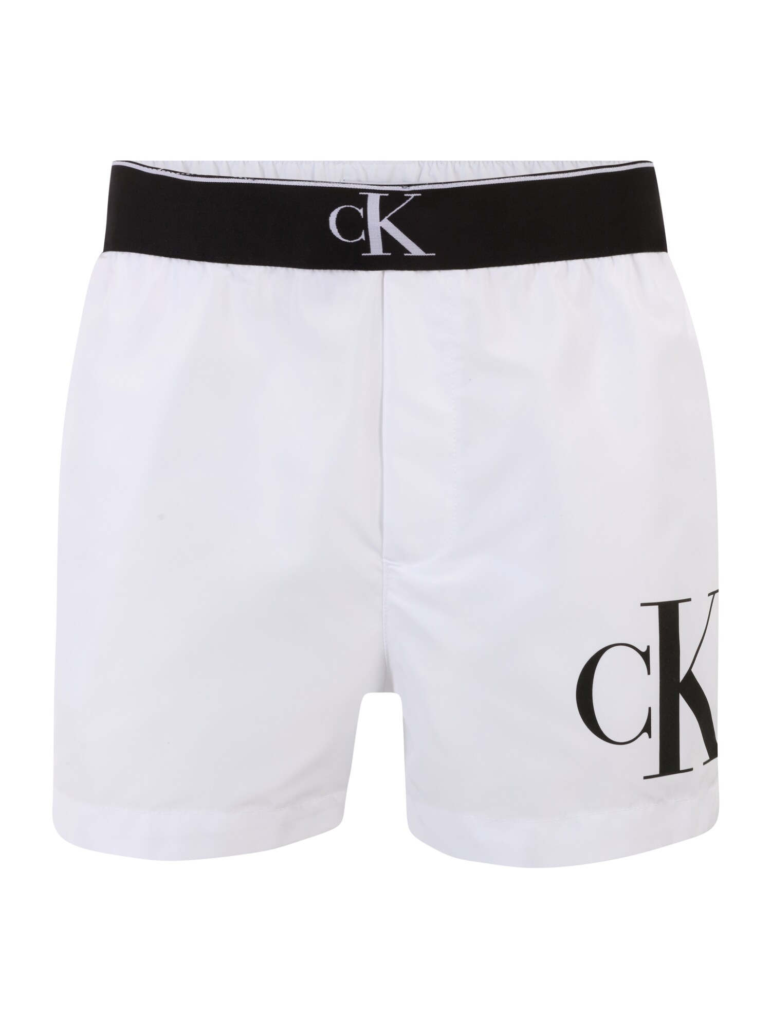 Calvin Klein Swimwear Kratke kopalne hlače  črna / bela