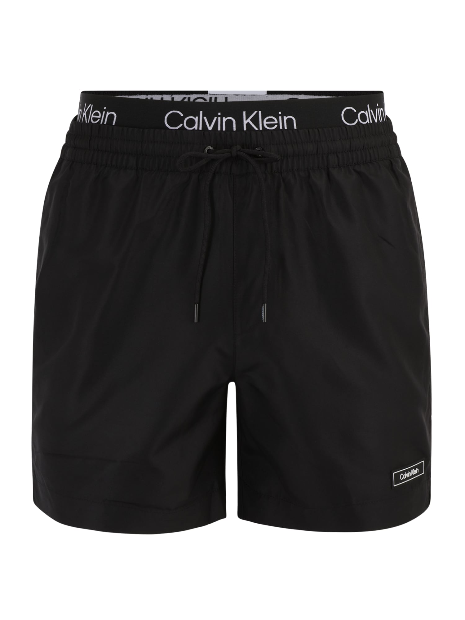 Calvin Klein Swimwear Kratke kopalne hlače  črna / bela