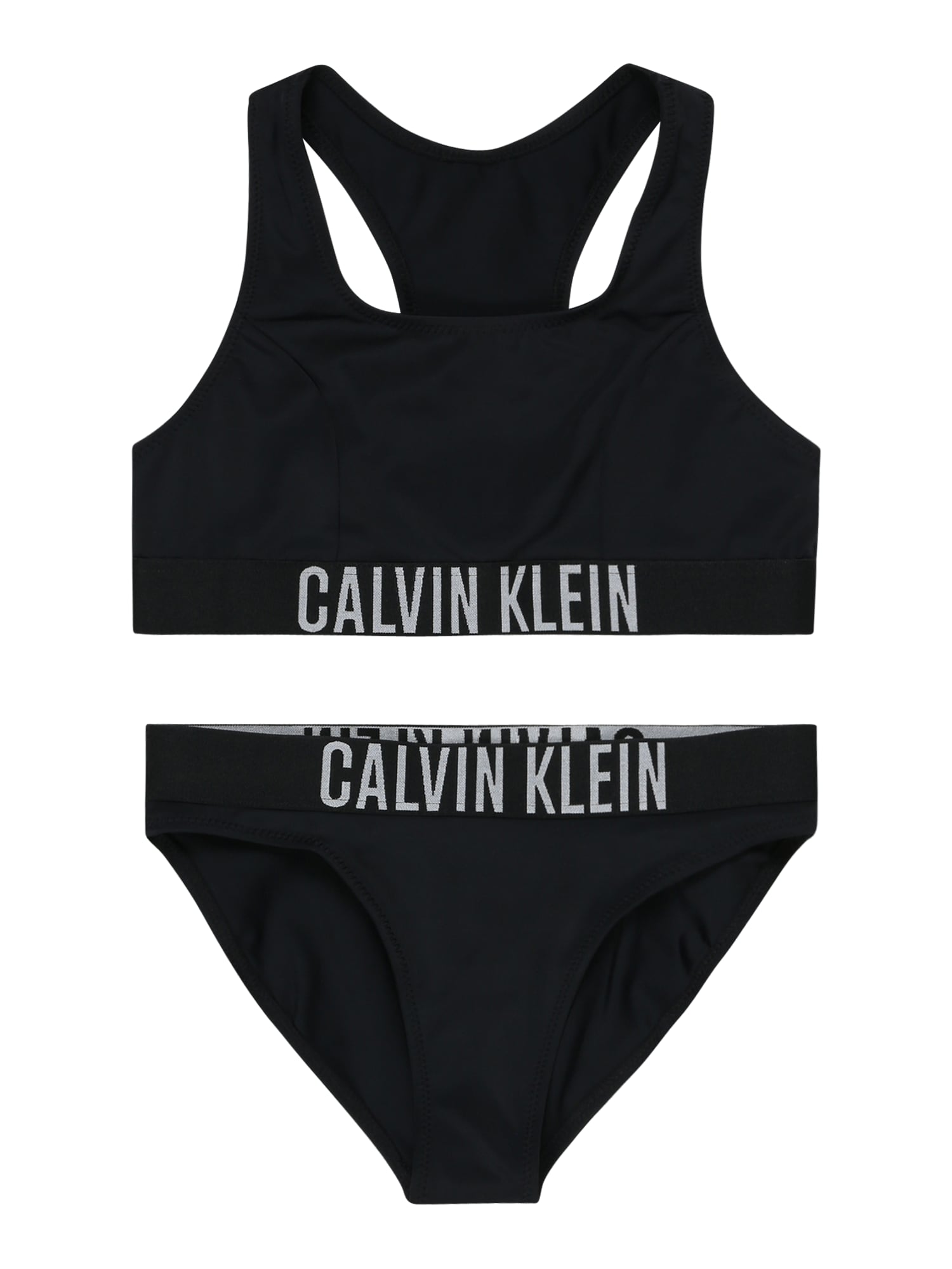 Calvin Klein Swimwear Športna kopalna moda  črna / bela