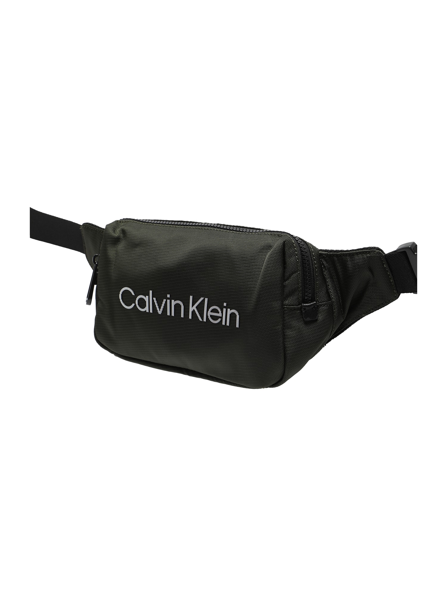 Calvin Klein Torbica za okrog pasu  temno zelena / bela