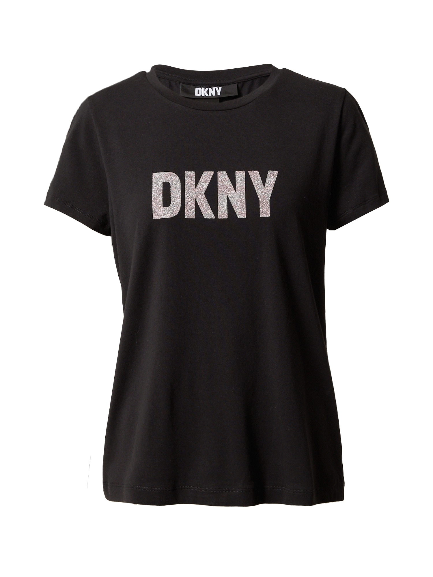 DKNY Majica  roza / črna / srebrna