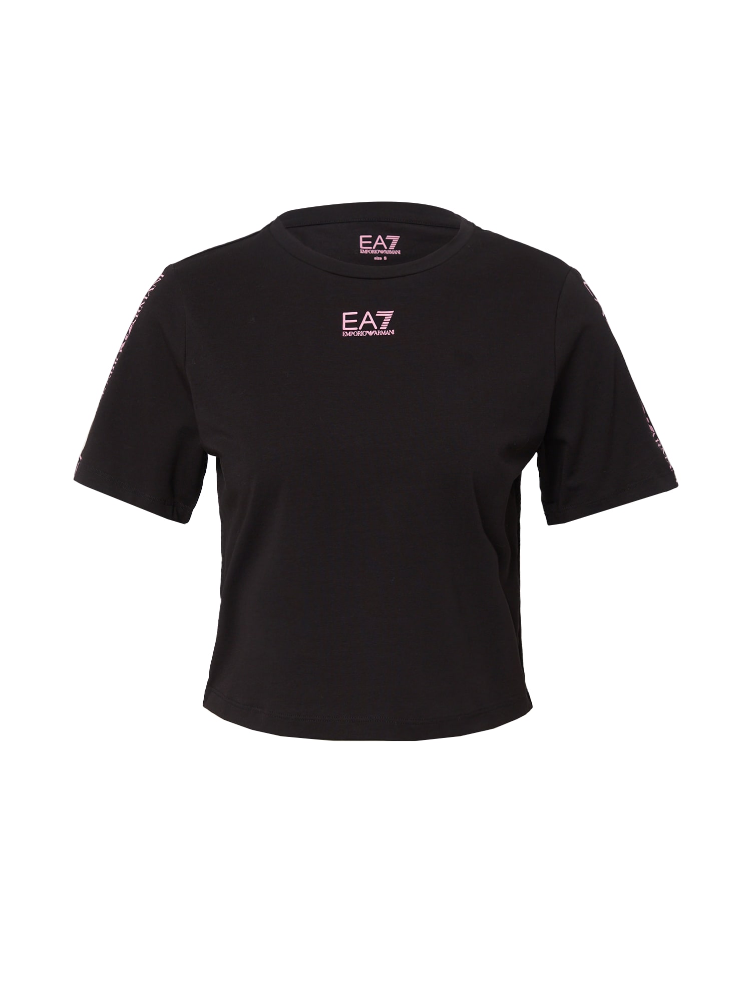 EA7 Emporio Armani Majica  svetlo roza / črna