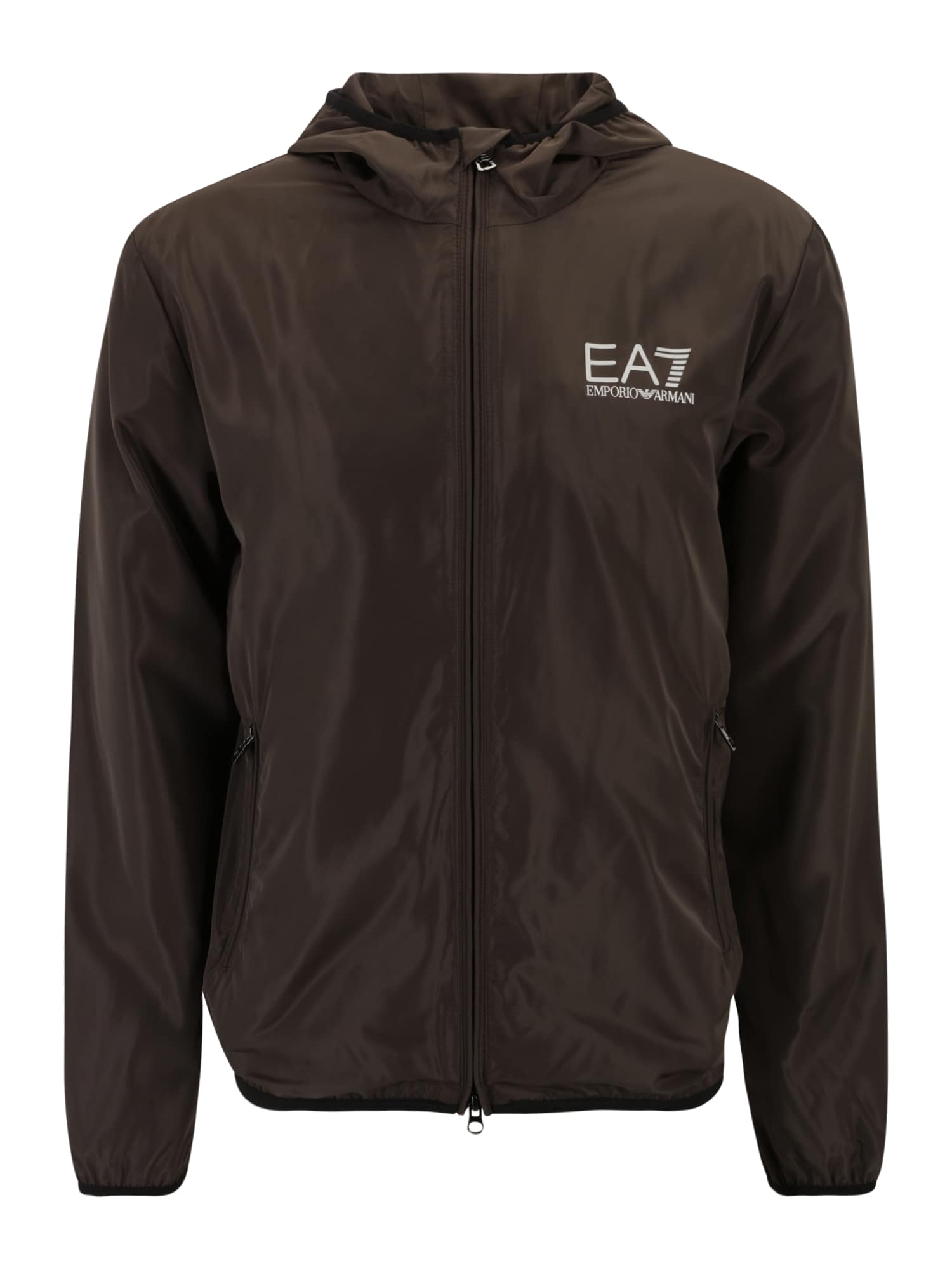 EA7 Emporio Armani Prehodna jakna  temno rjava / bela