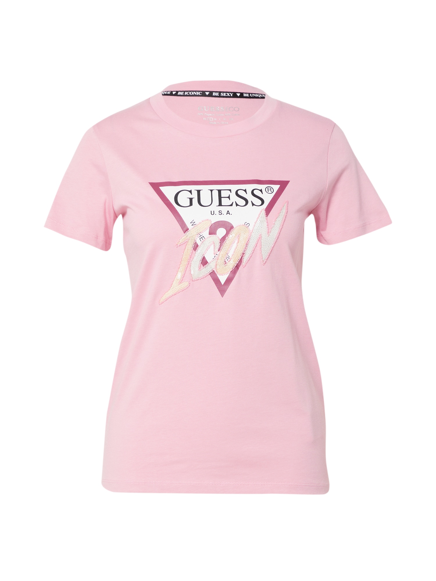 GUESS Majica  bež / roza / magenta / bela