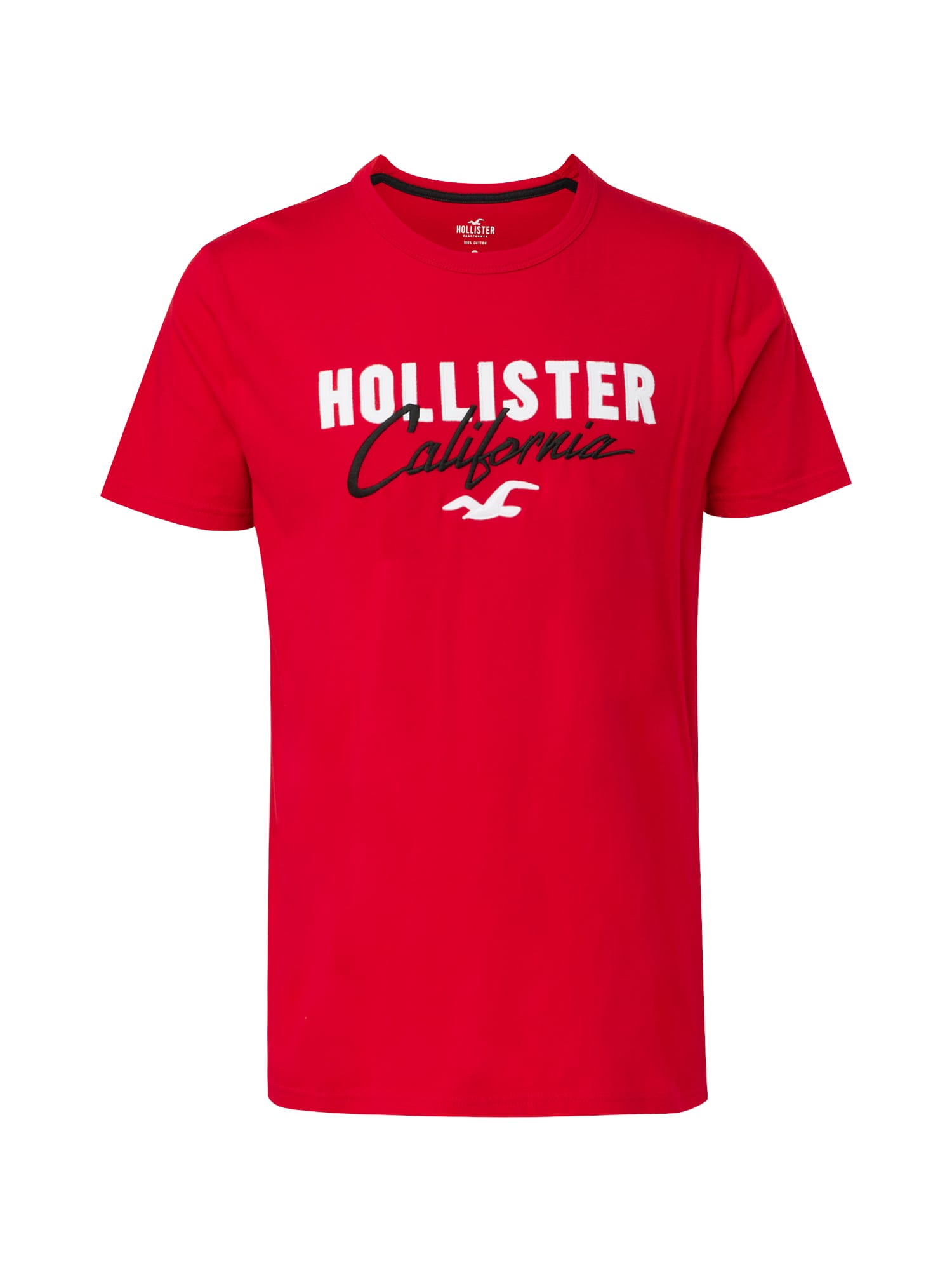 HOLLISTER Majica  ognjeno rdeča / črna / bela