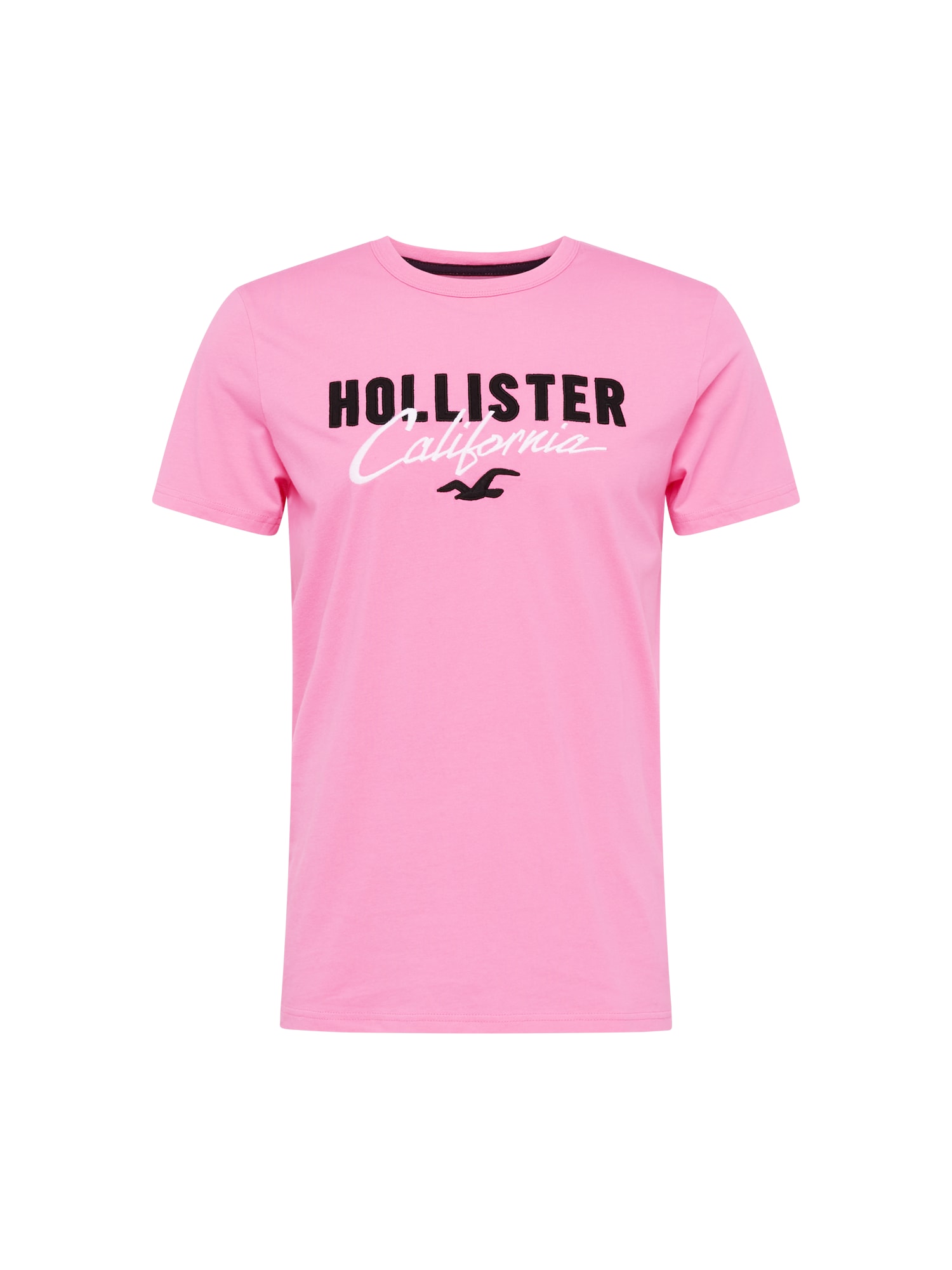 HOLLISTER Majica  roza / črna / bela