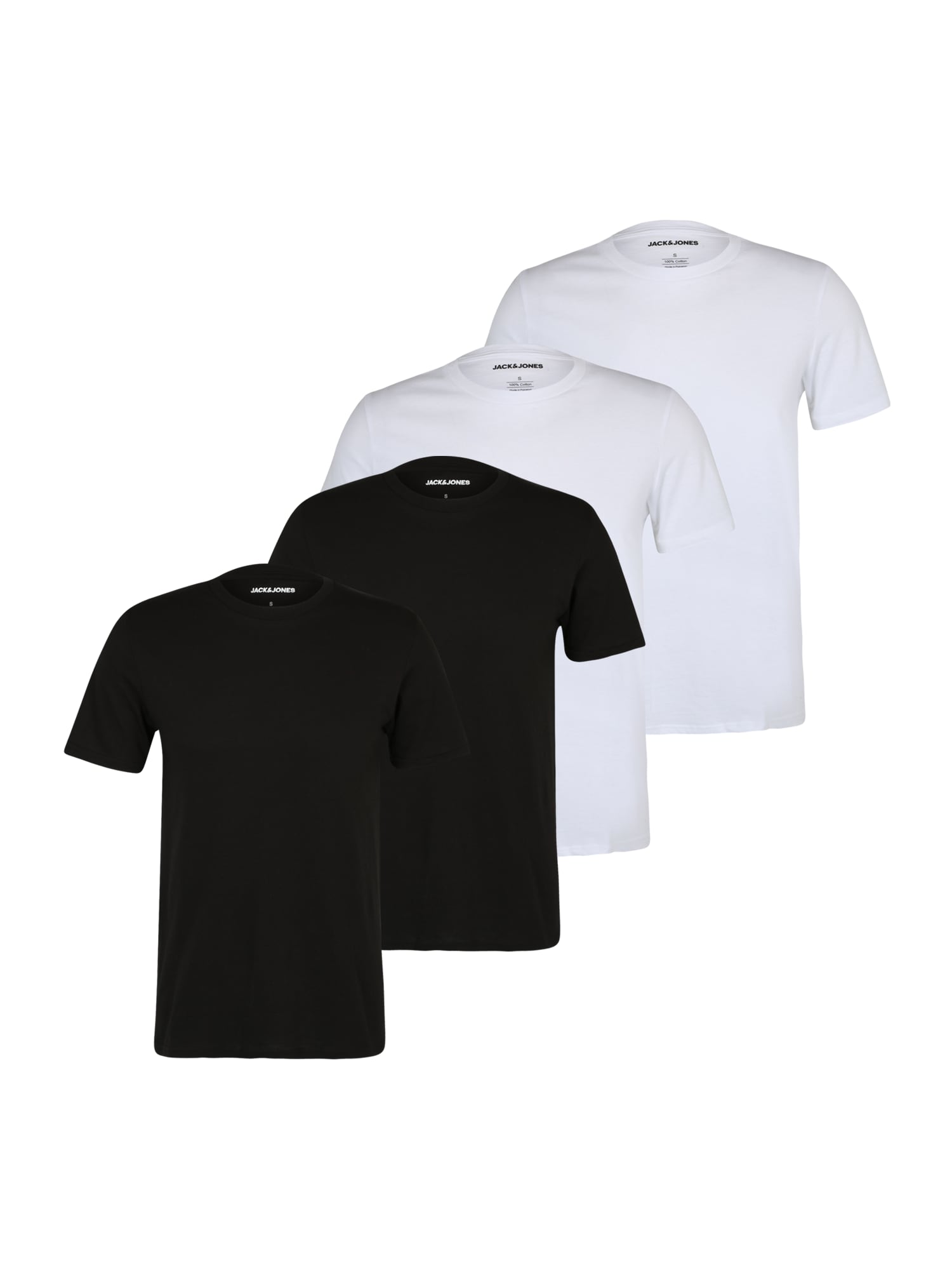 JACK & JONES Spodnja majica  črna / bela