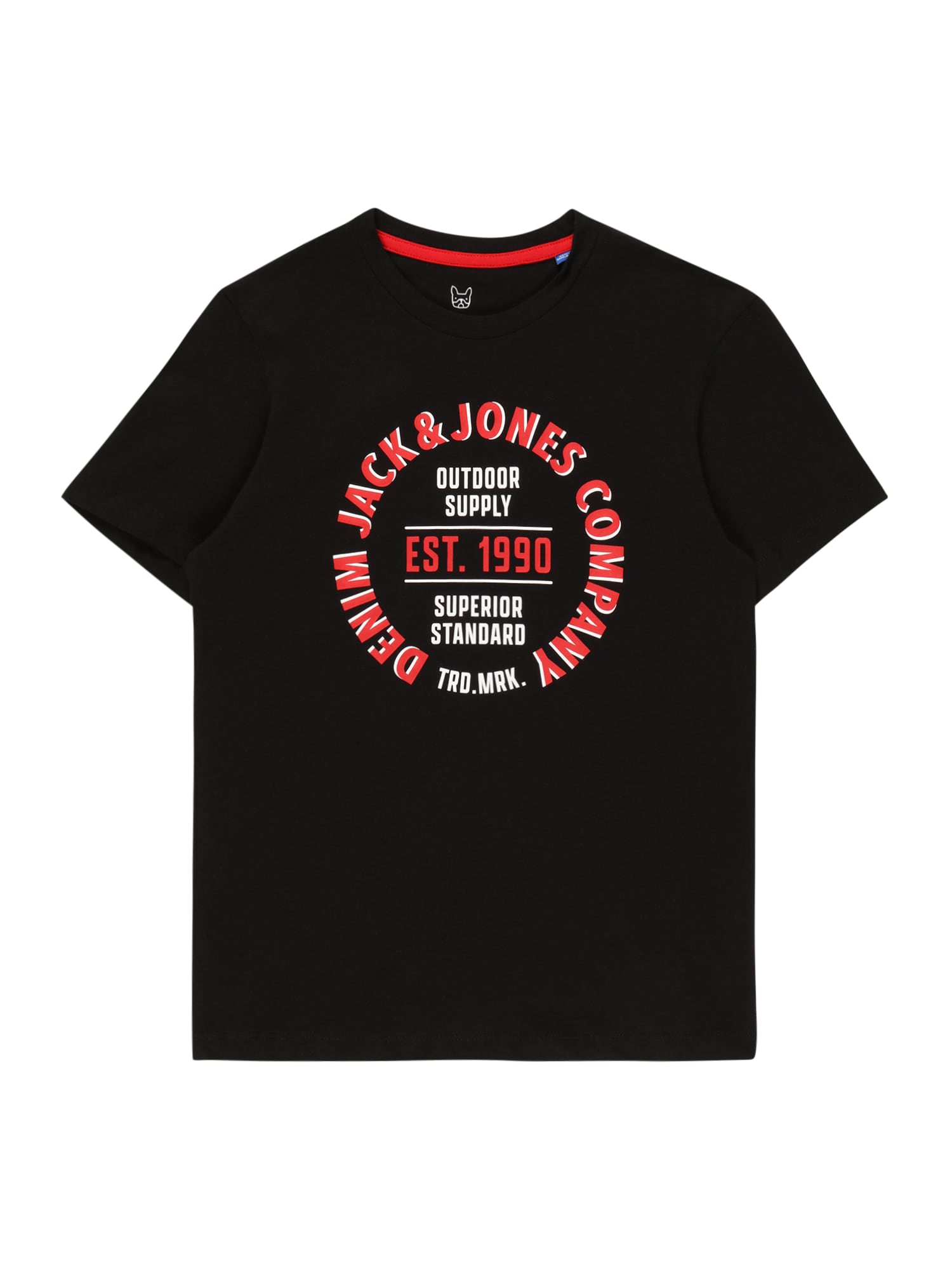 Jack & Jones Junior Majica 'ANDY'  rdeča / črna / bela