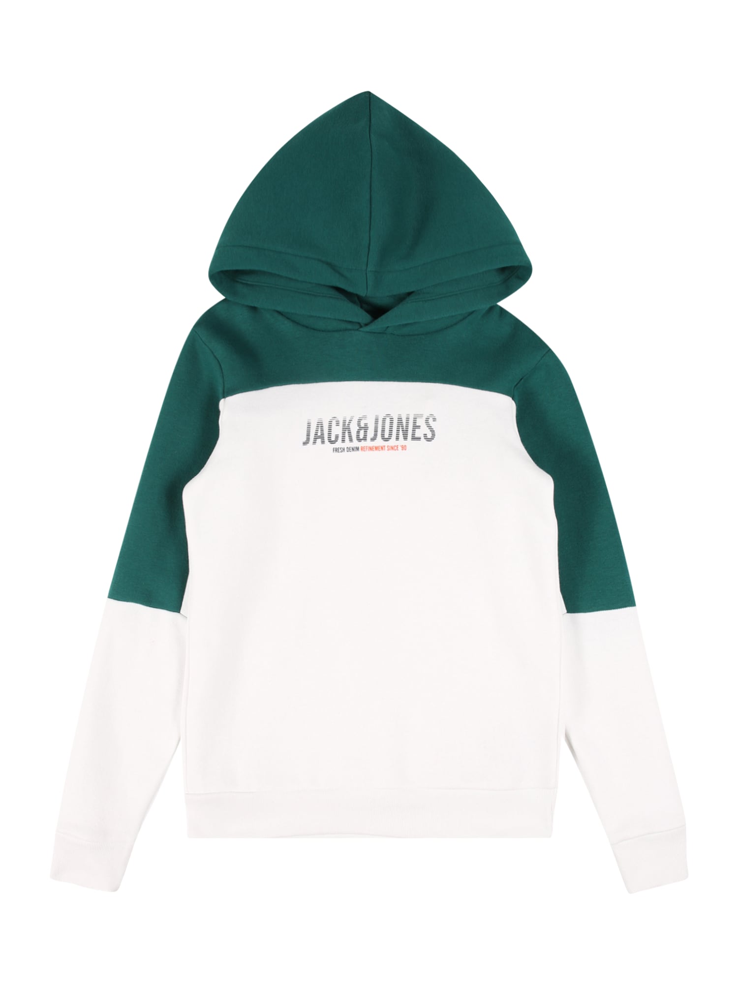 Jack & Jones Junior Majica 'EDAN'  smaragd / oranžna / črna / bela