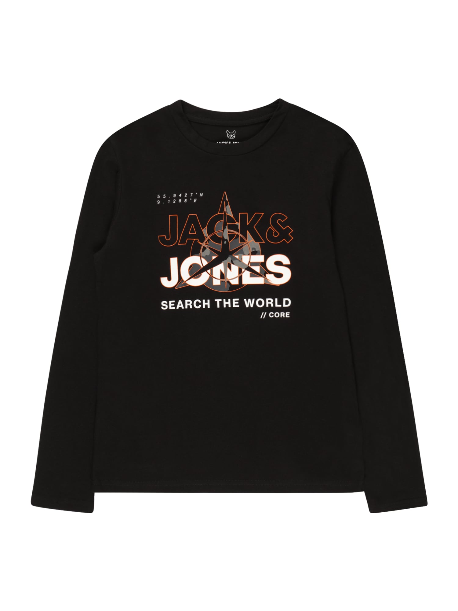 Jack & Jones Junior Majica 'HUNT'  greige / temno oranžna / črna / bela