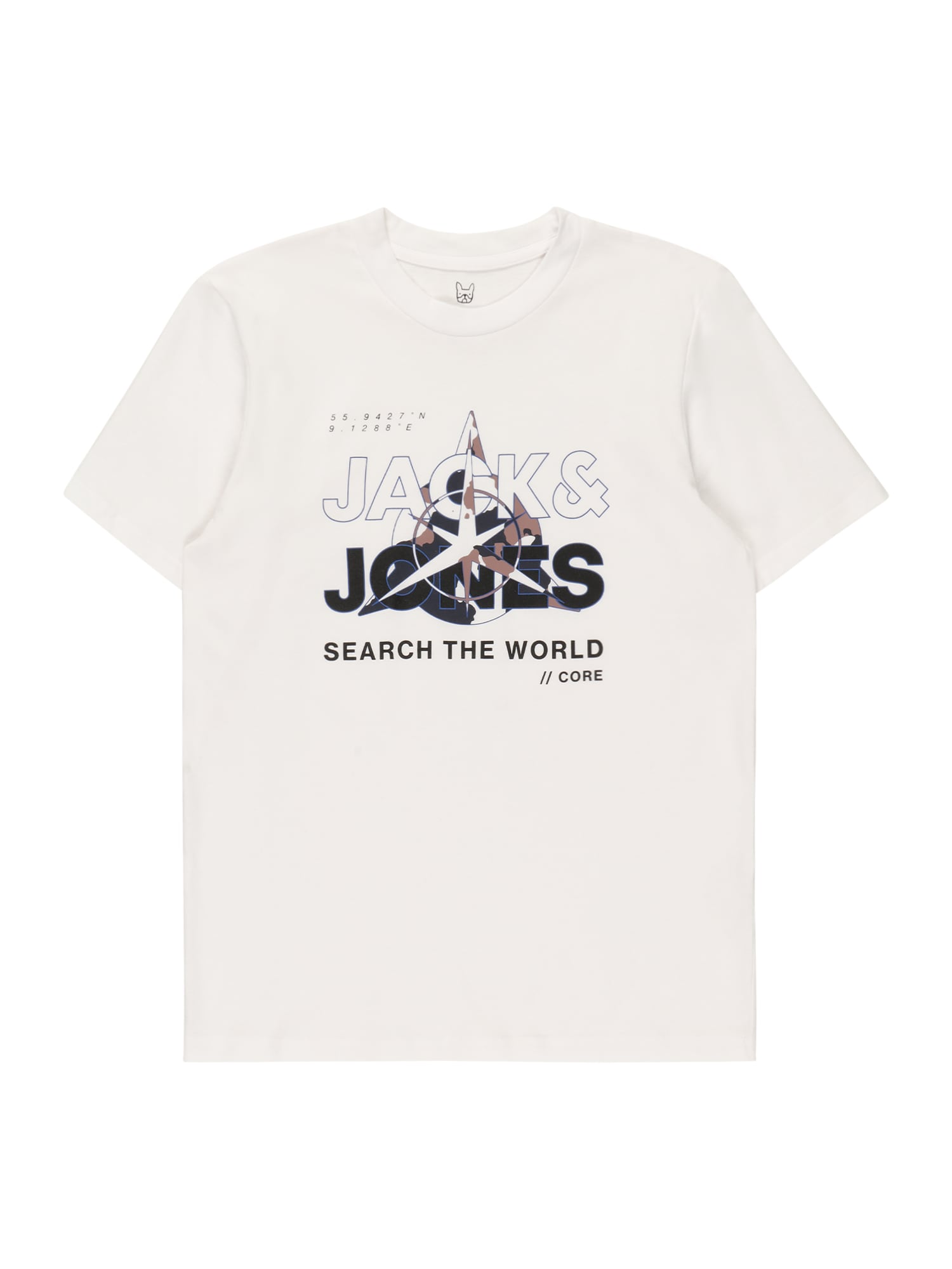 Jack & Jones Junior Majica  bež / črna / bela