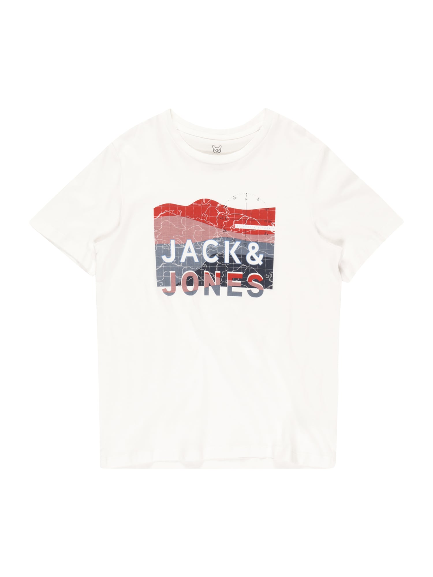 Jack & Jones Junior Majica  rdeča / črna / bela