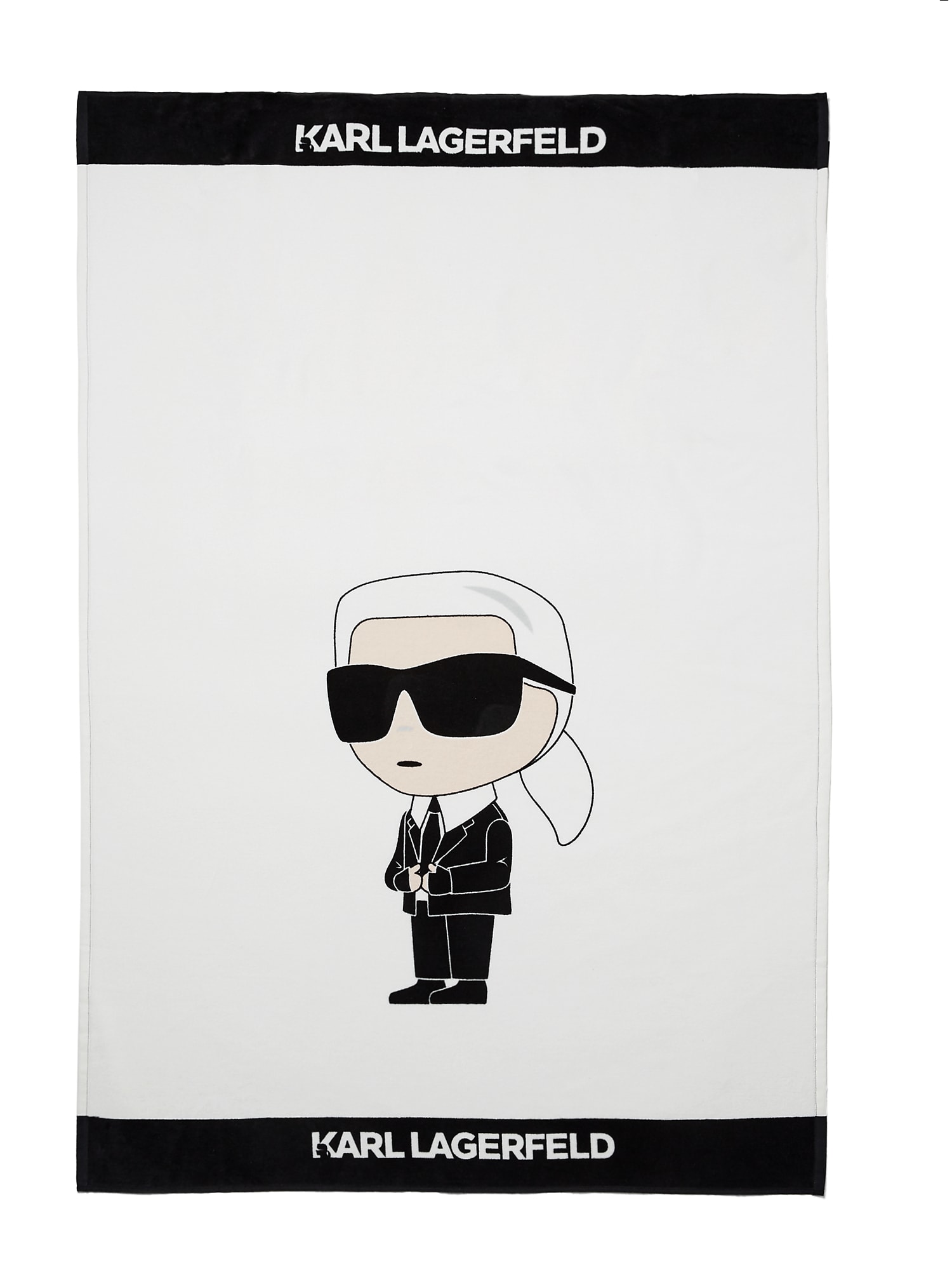 Karl Lagerfeld Brisače za na plažo ' Ikonik 2.0'  bež / črna / bela
