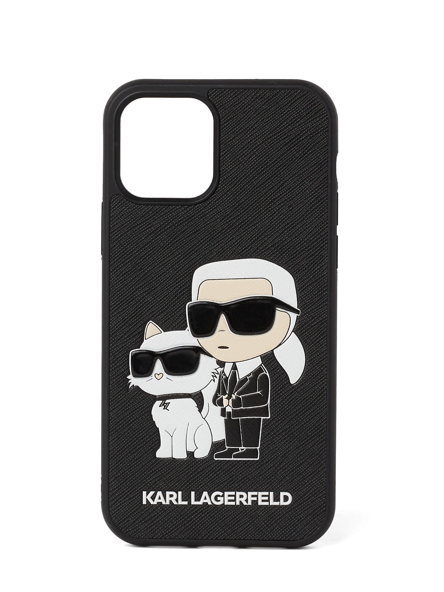 Karl Lagerfeld Etui za telefon ' Ikonik 2.0  iPhone 14 Pro Max'  bež / črna / bela