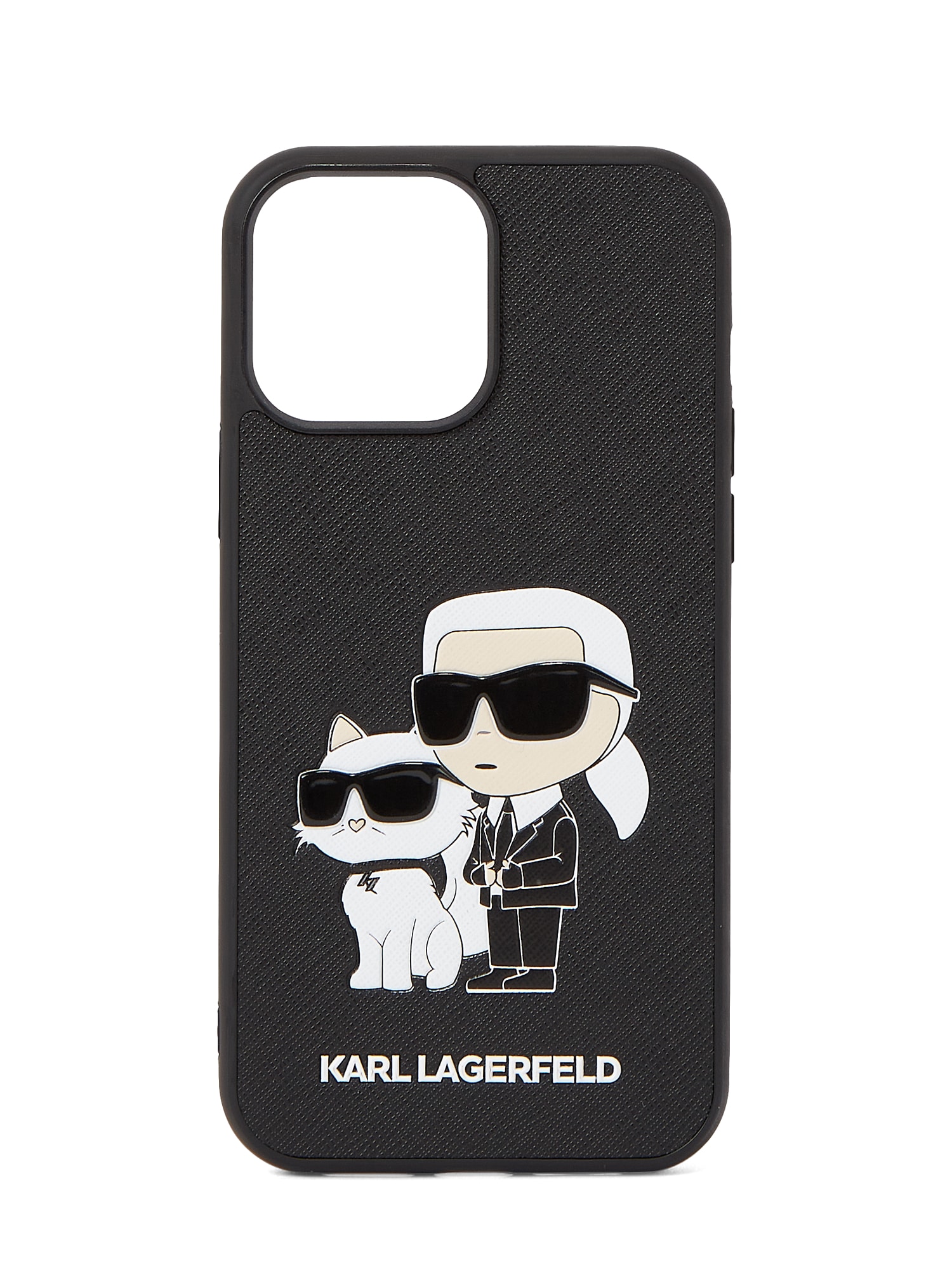 Karl Lagerfeld Etui za telefon 'Ikonik 2.0'  bež / črna / bela