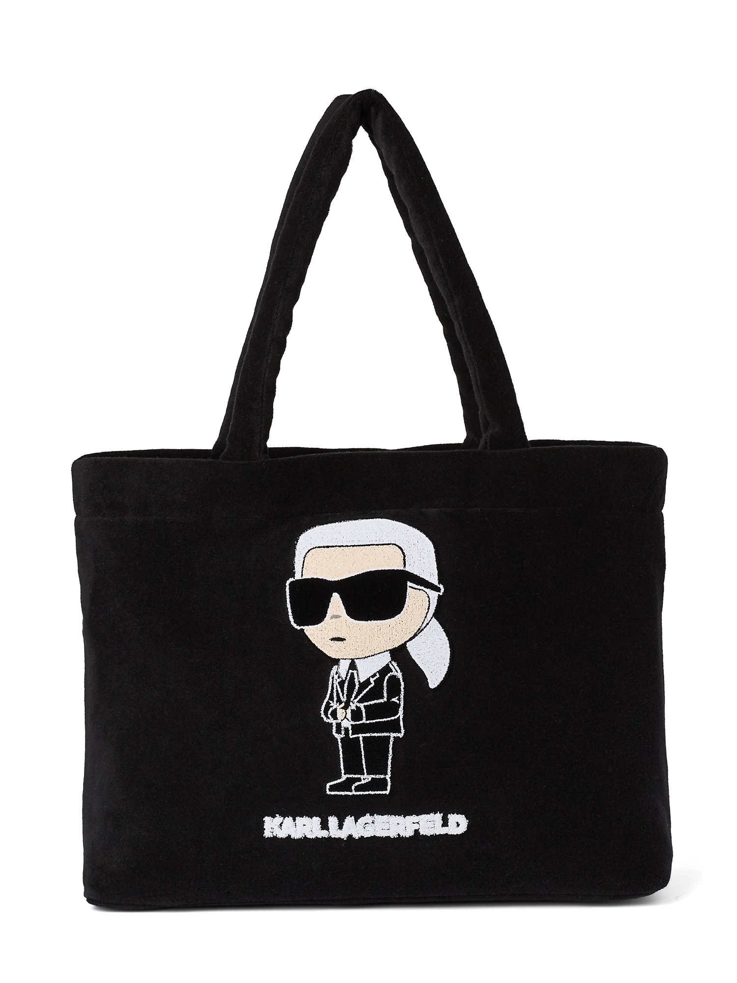 Karl Lagerfeld Nakupovalna torba ' Ikonik 2.0 Beach Terry'  črna / bela